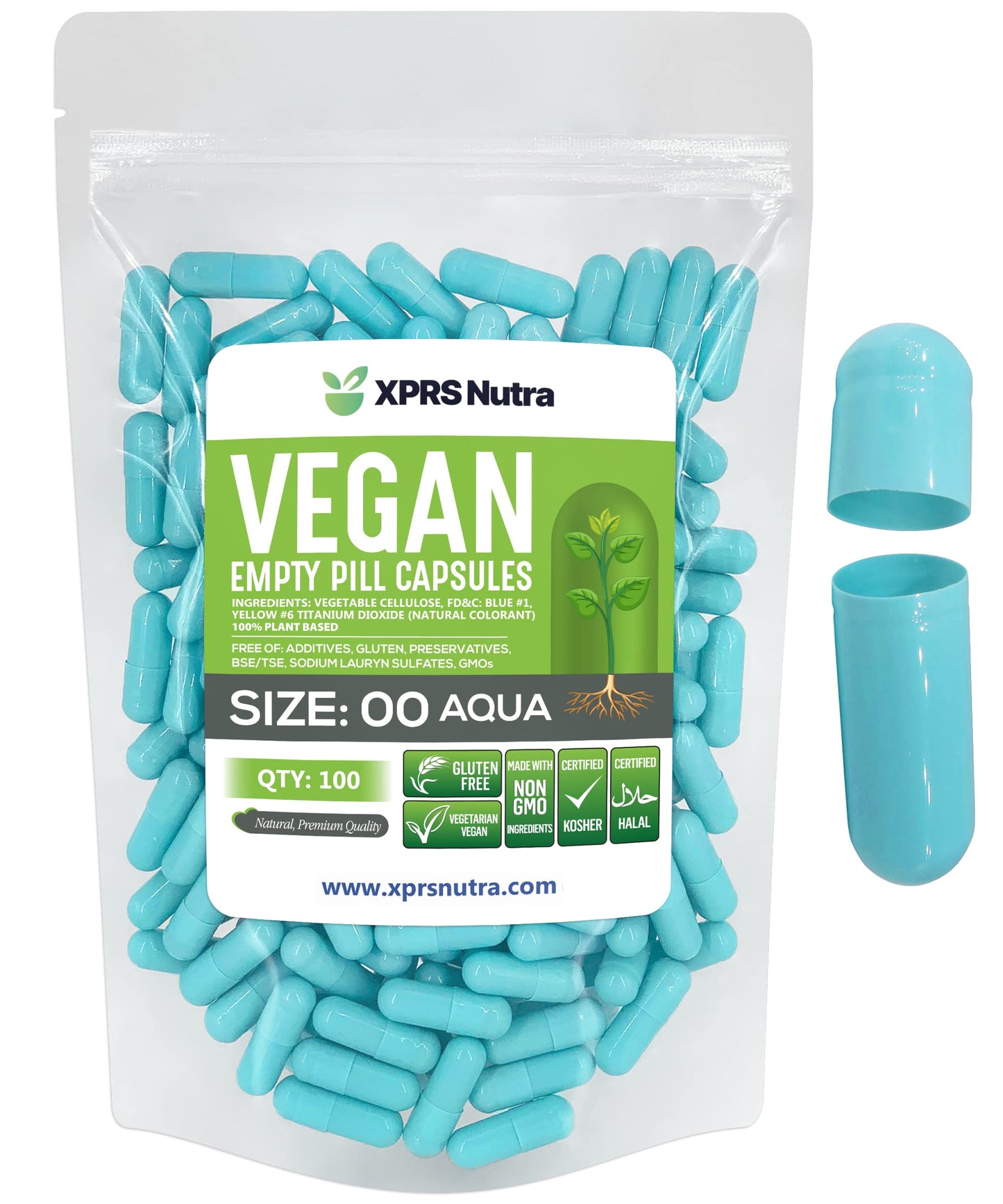XPRS Nutra Size 00 Empty Capsules, 100 Count