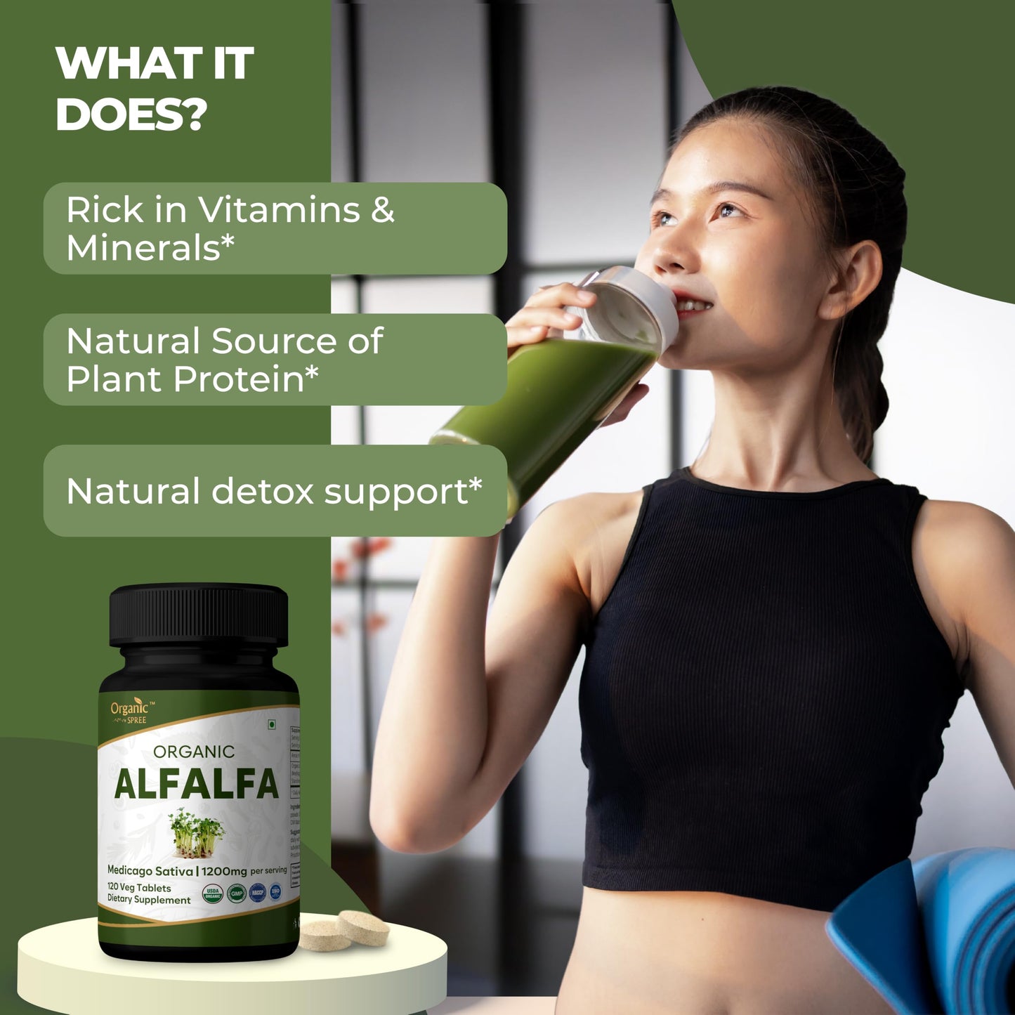 ORGANIC SPREE Alfalfa Tablets 120