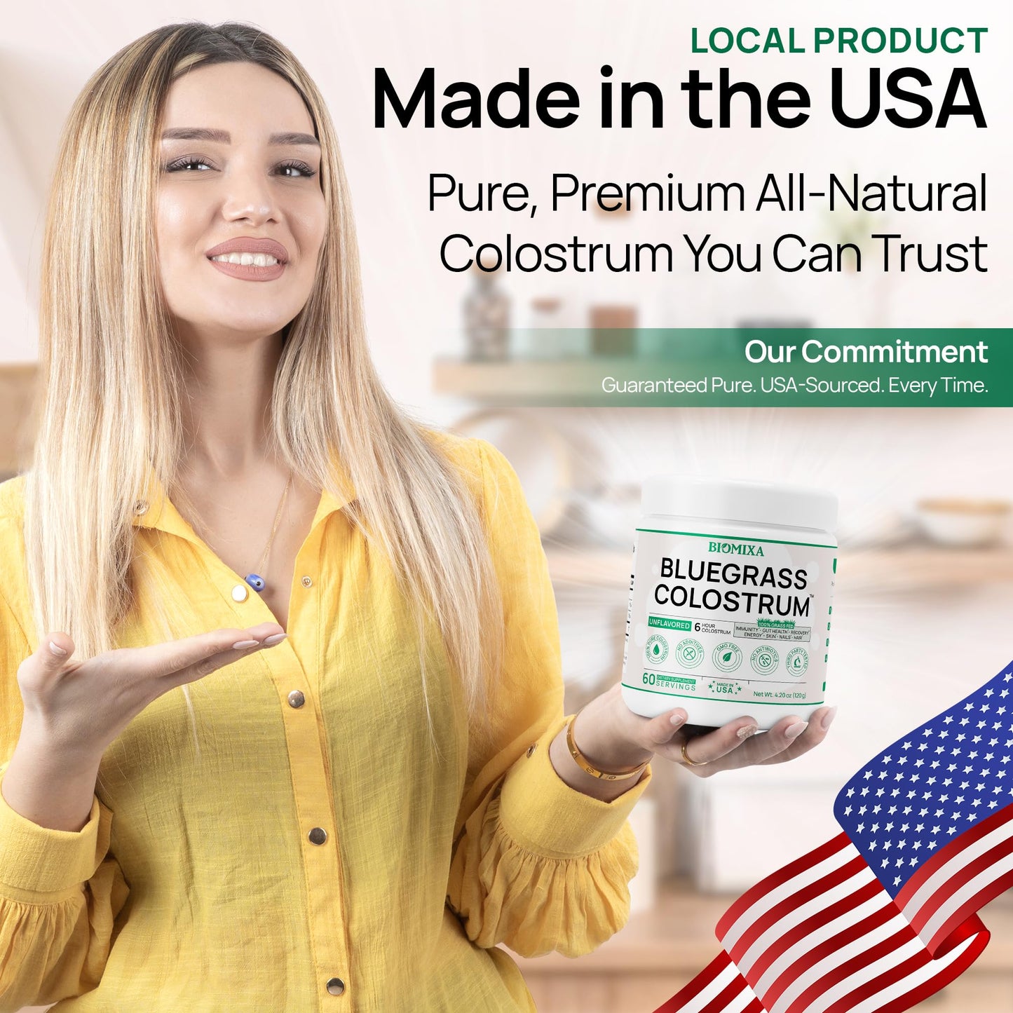 Bluegrass Colostrum Bovine Colostrum Supplement Powder, 60 Servings, 4.2 oz