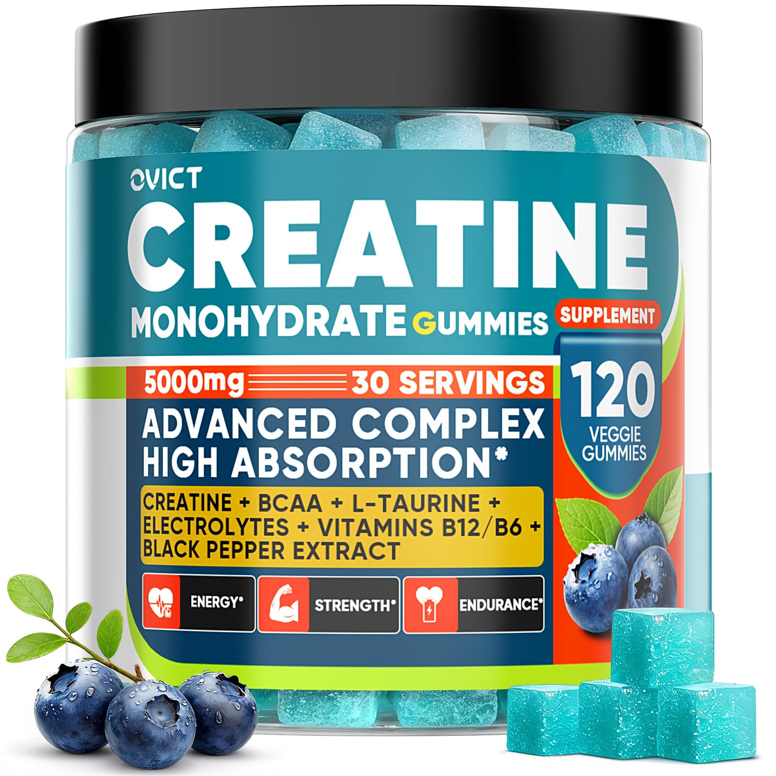 OVICT Creatine Monohydrate Gummies 120 Count