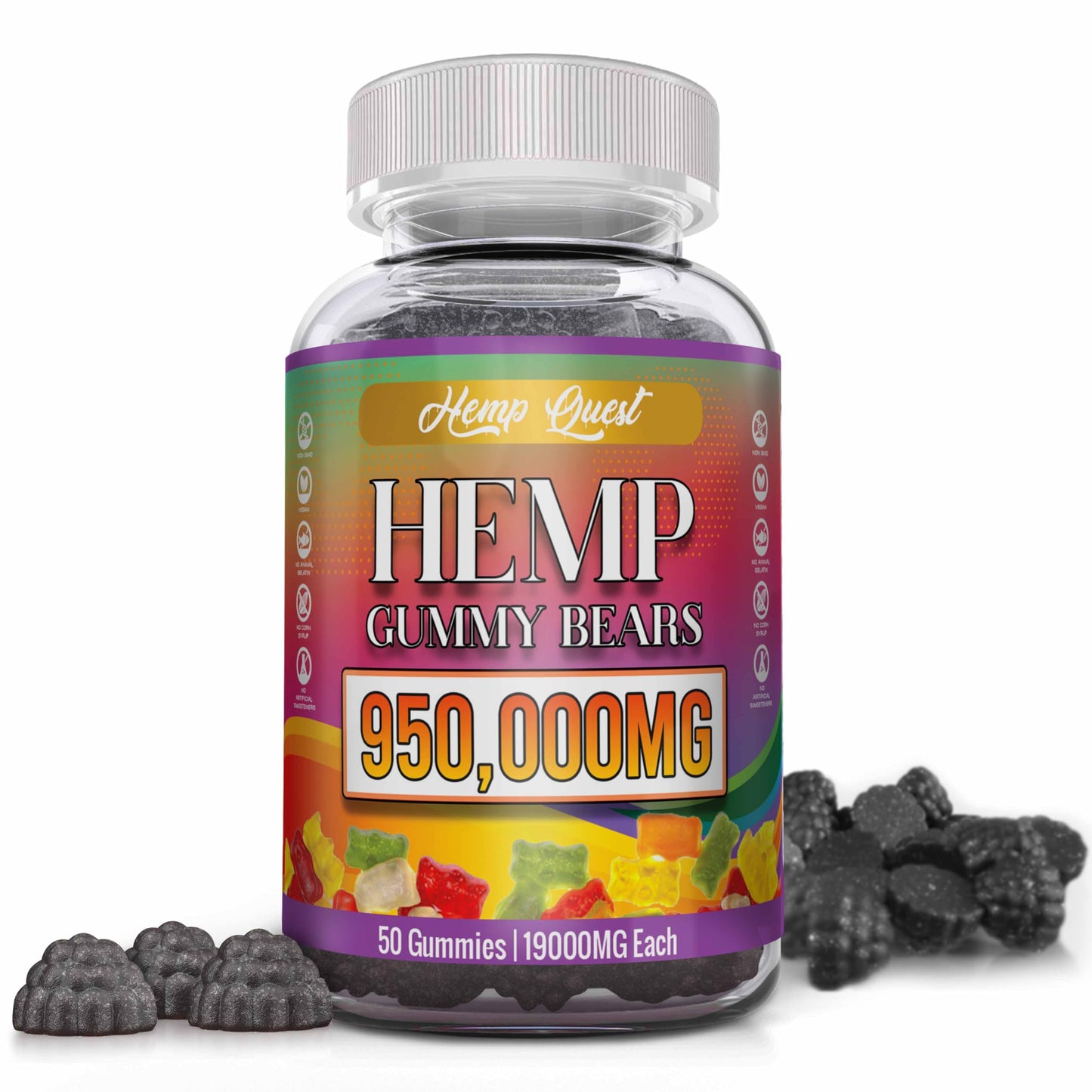 The CBD Project Hemp Gummies Neuropathy Nerve Support Supplement High Potency Gummy 50 Count