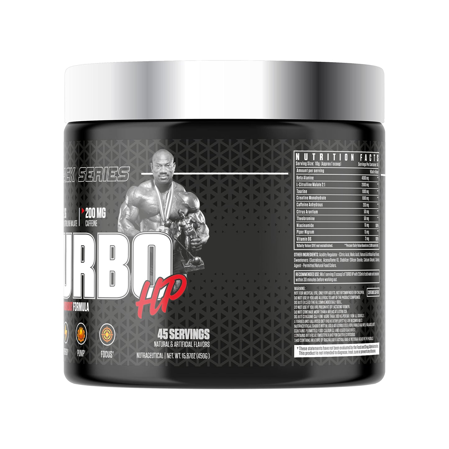DEXTER JACKSON Black Series Turbo HP Pre Workout Powder 0.36 Ounce