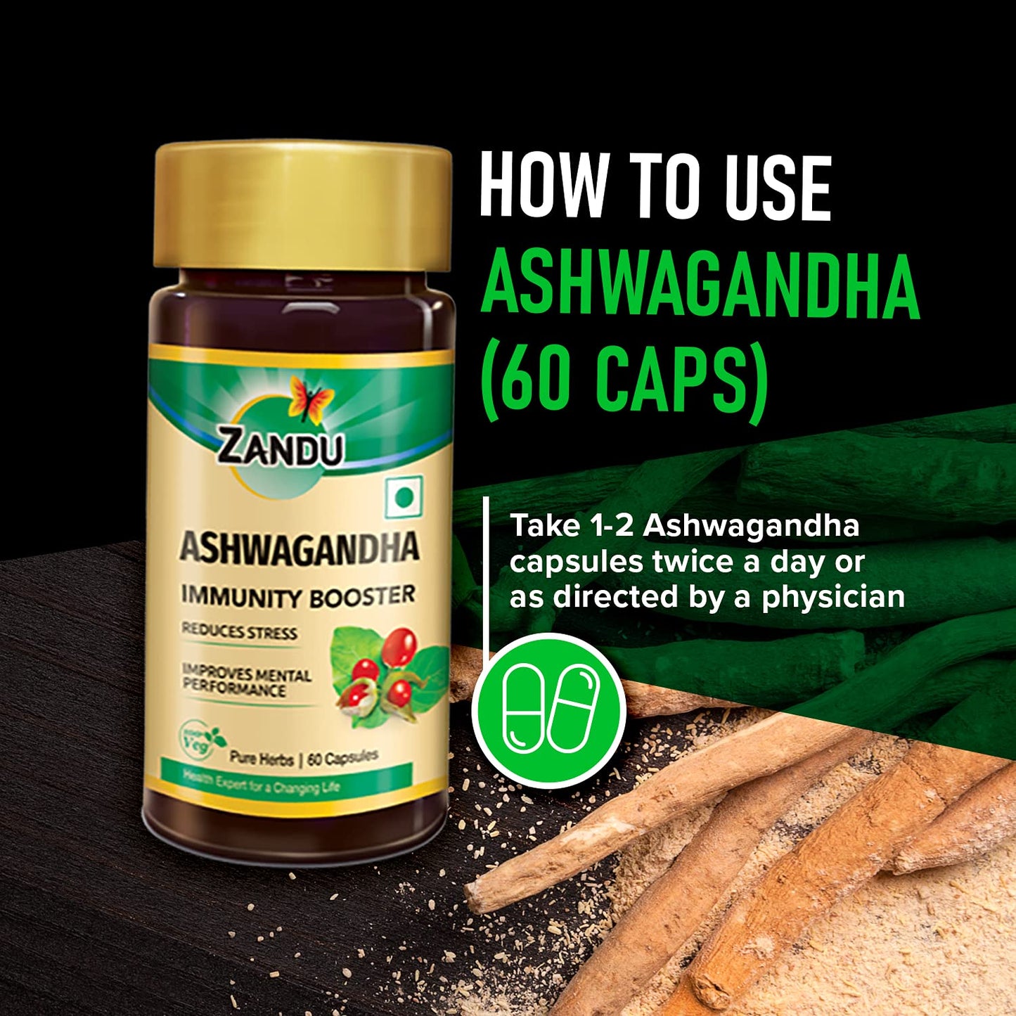 Zandu Ashwagandha Capsules 120 Capsules