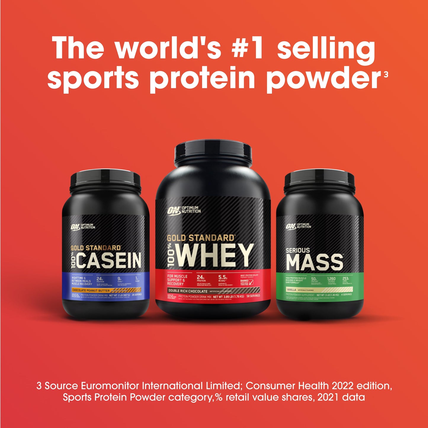 Optimum Nutrition Serious Mass Strawberry Weight Gain Protein Powder, 192 Servings