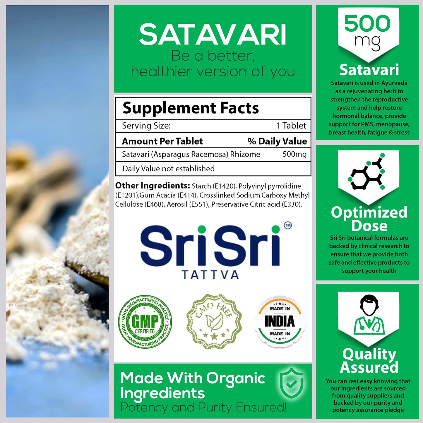 SRI SRI TATTVA Shatavari Tablets, 60 Tablets