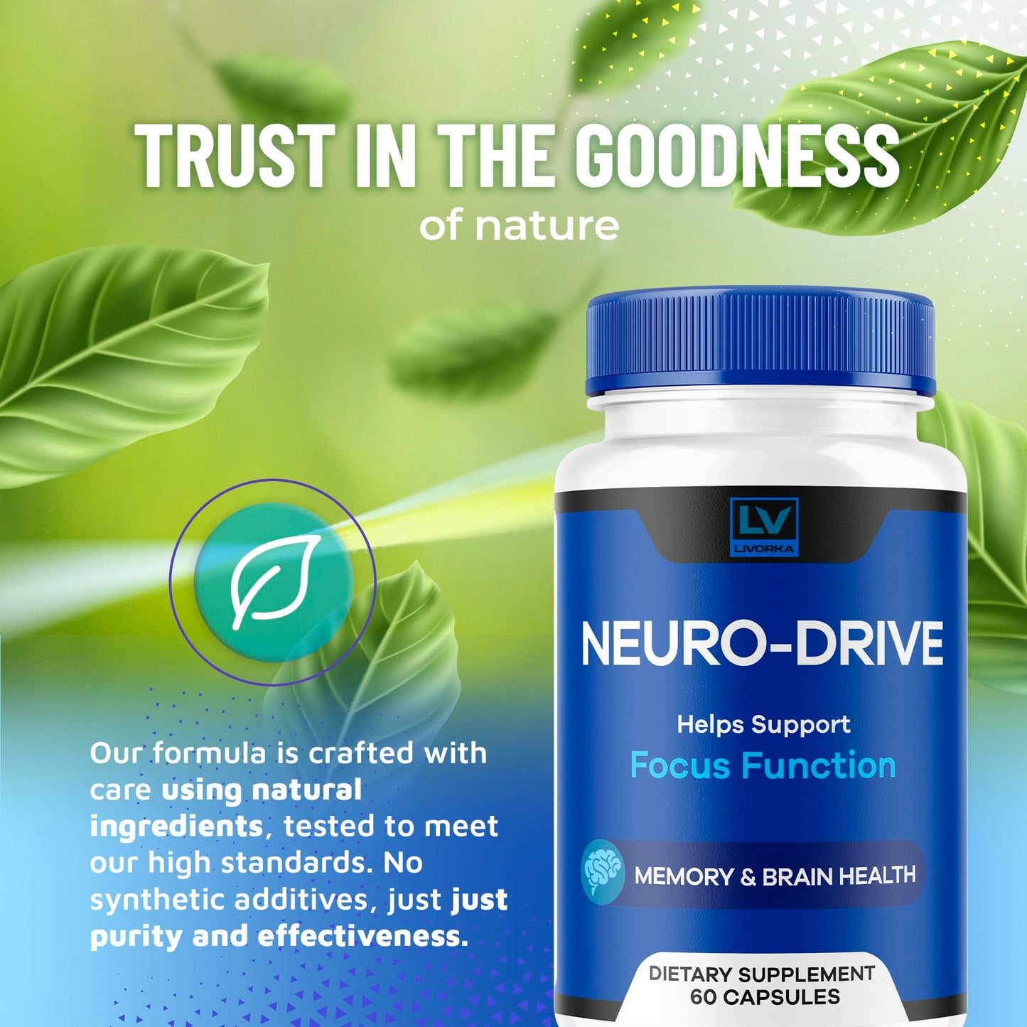 LIVORKA Neuro Drive Capsules Advanced Formula, 300 Capsules