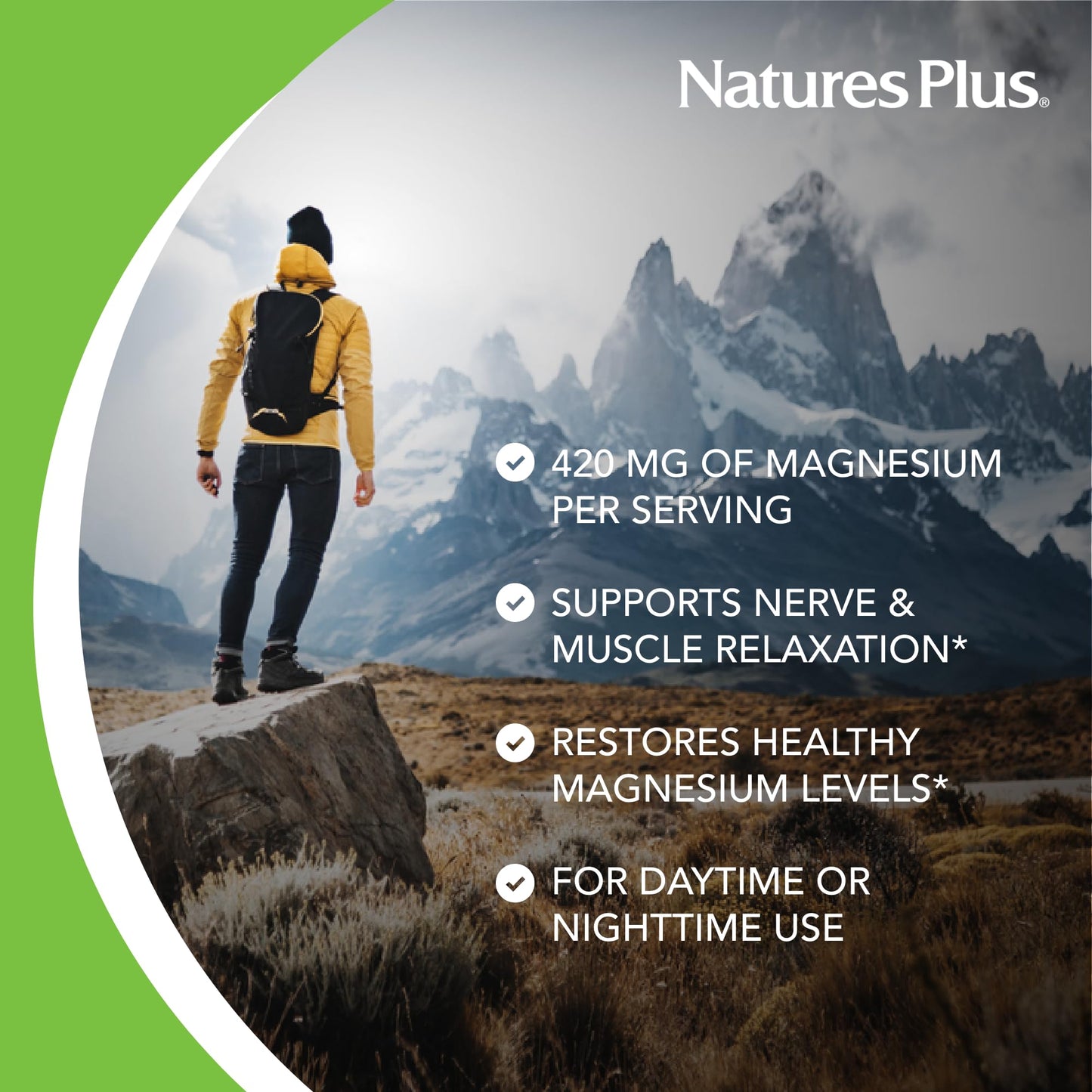 noi-NaturesPlus Kalmassure Magnesium 400 mg, 90 Capsules