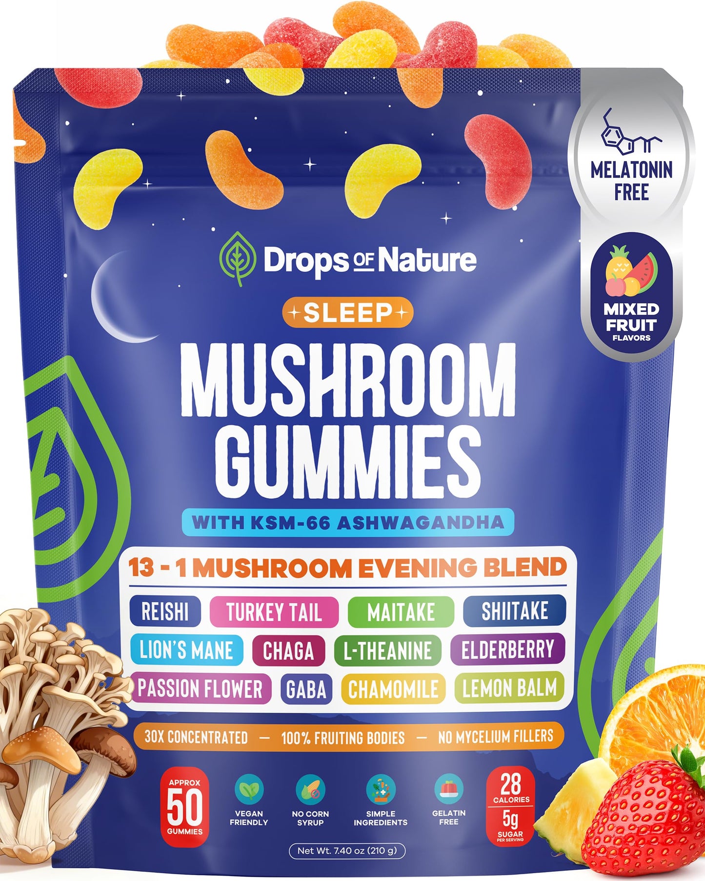 Drops Of Nature Mushroom Sleep Gummies Gummy 50 Count