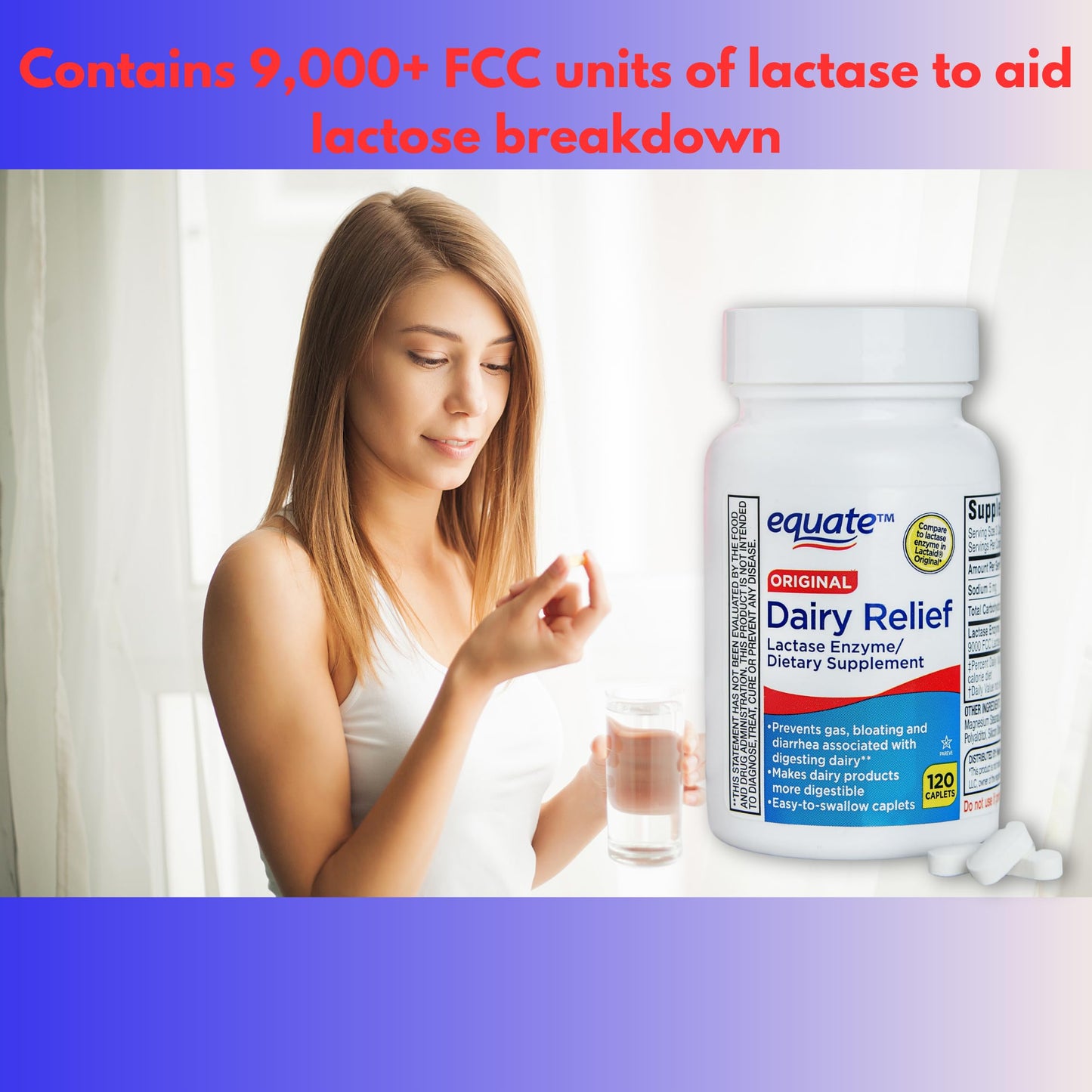 FUSION SHOP STORE Dairy Relief for Lactose Intolerance Caplets, 120