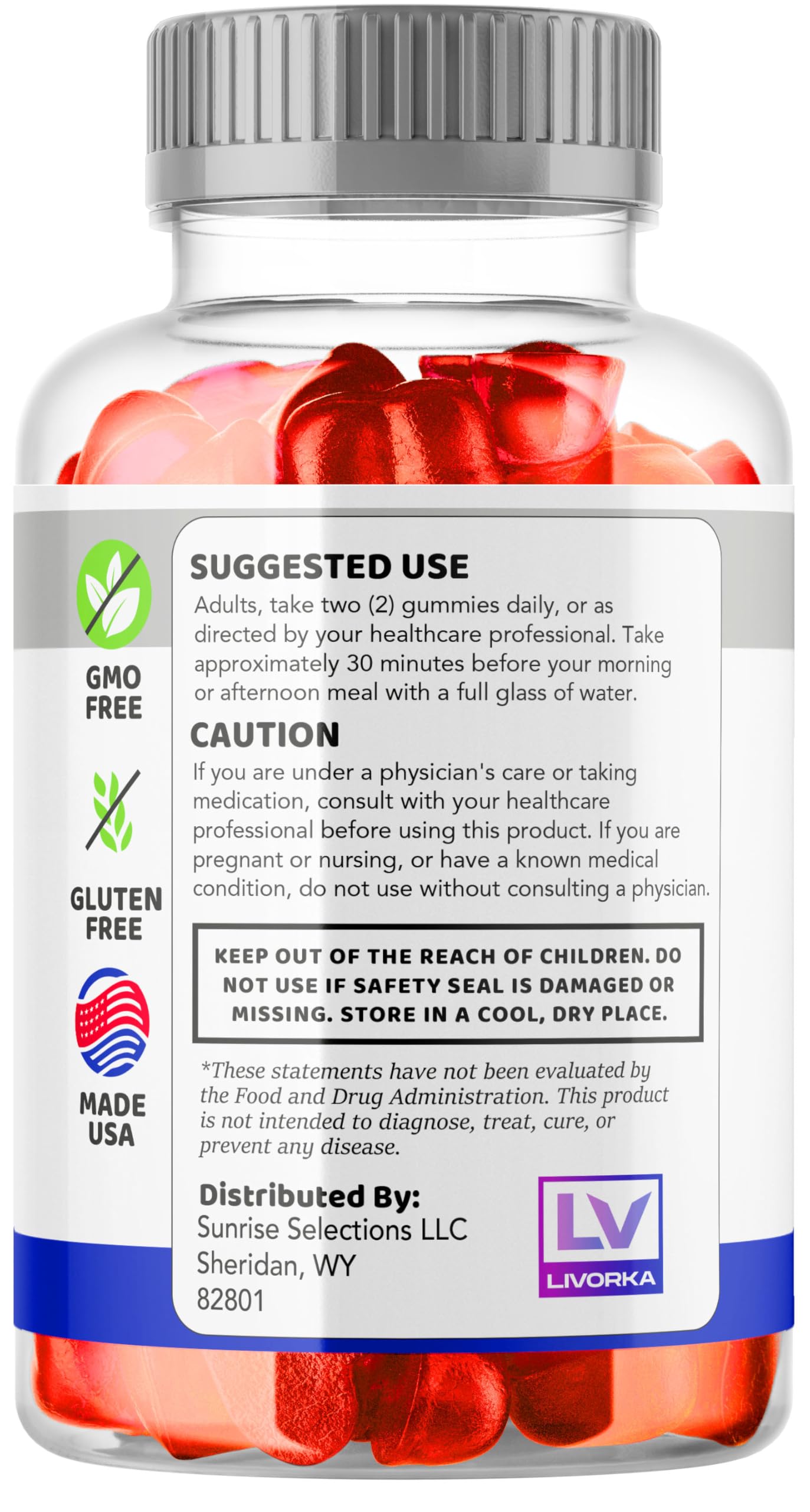 LIVORKA Keto Thrive ACV Gummies Gummy 180 Count