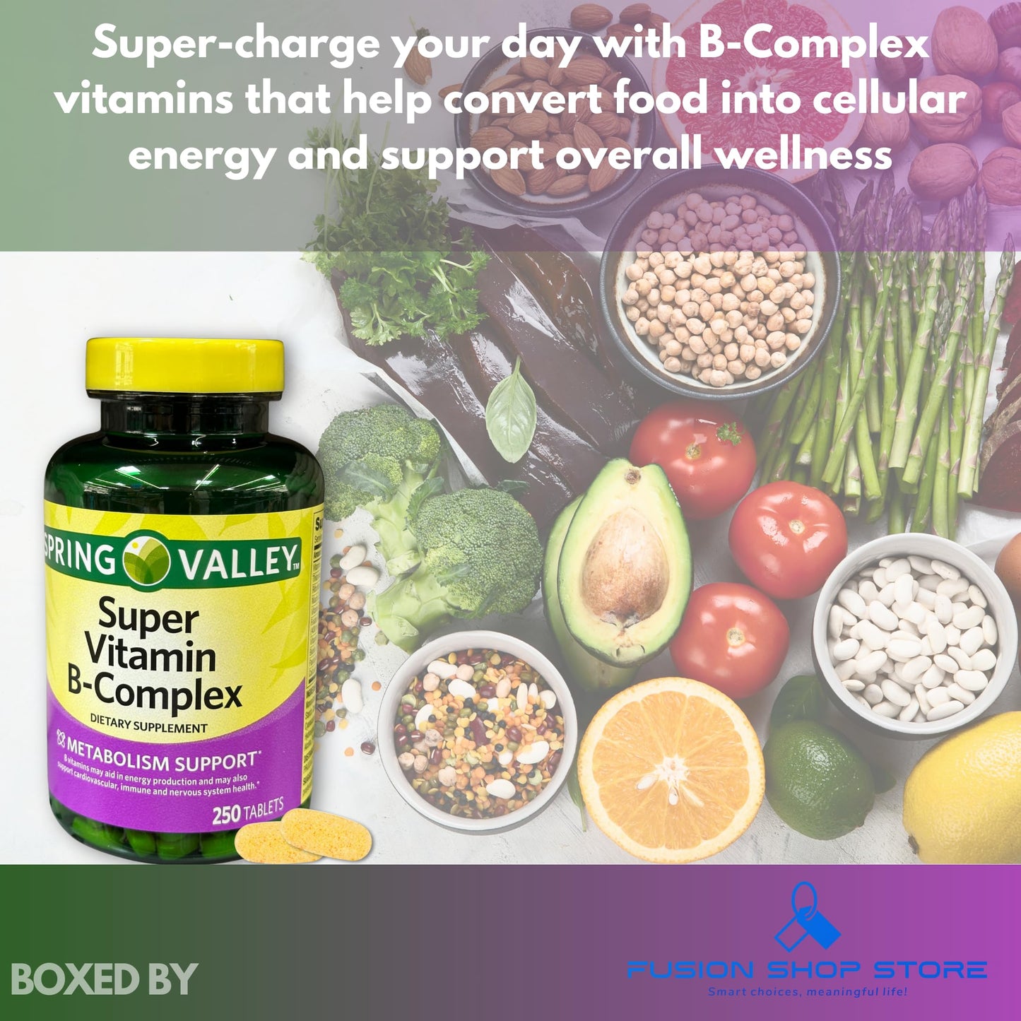 Fusion Shop Store Super B Complex Tablets 250 Count
