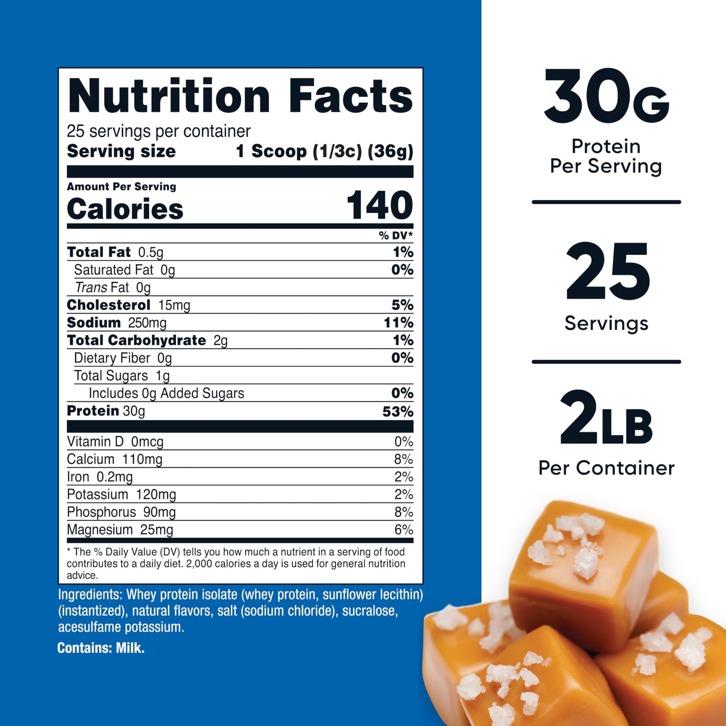 Nutricost Whey Protein Isolate Powder Salted Caramel 2.03 Pound