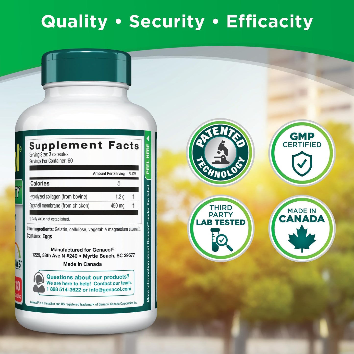 Genacol Joint & Mobility Eggshell Membrane & Collagen Capsules, 180 Capsules