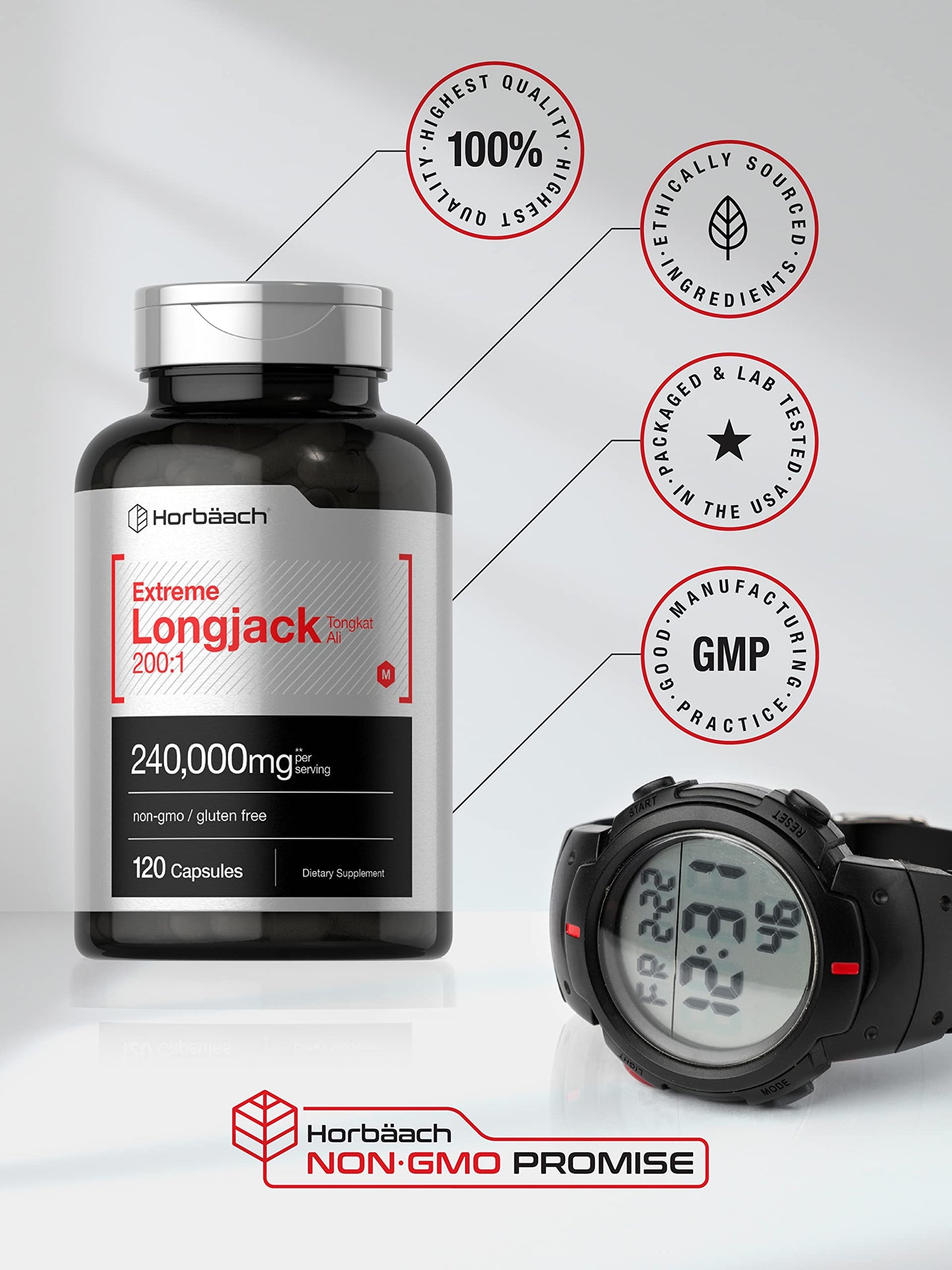 Horbäach Longjack Tongkat Ali Capsule 120 Capsules
