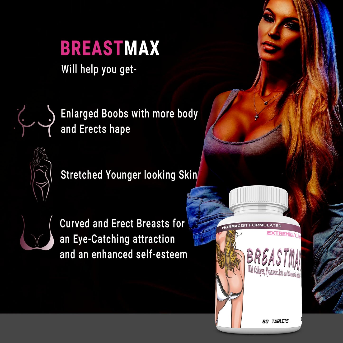 Generic BREASTMAX Bigger Breast Enlargement Supplement Tablet 60 Tablets