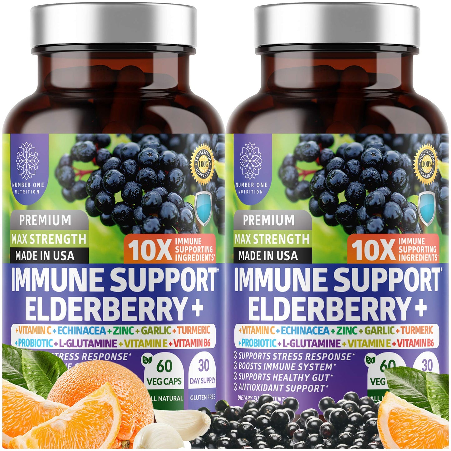 Number One Nutrition N1N Premium 10-in-1 Immune Support Supplement Capsules, 120 Capsules