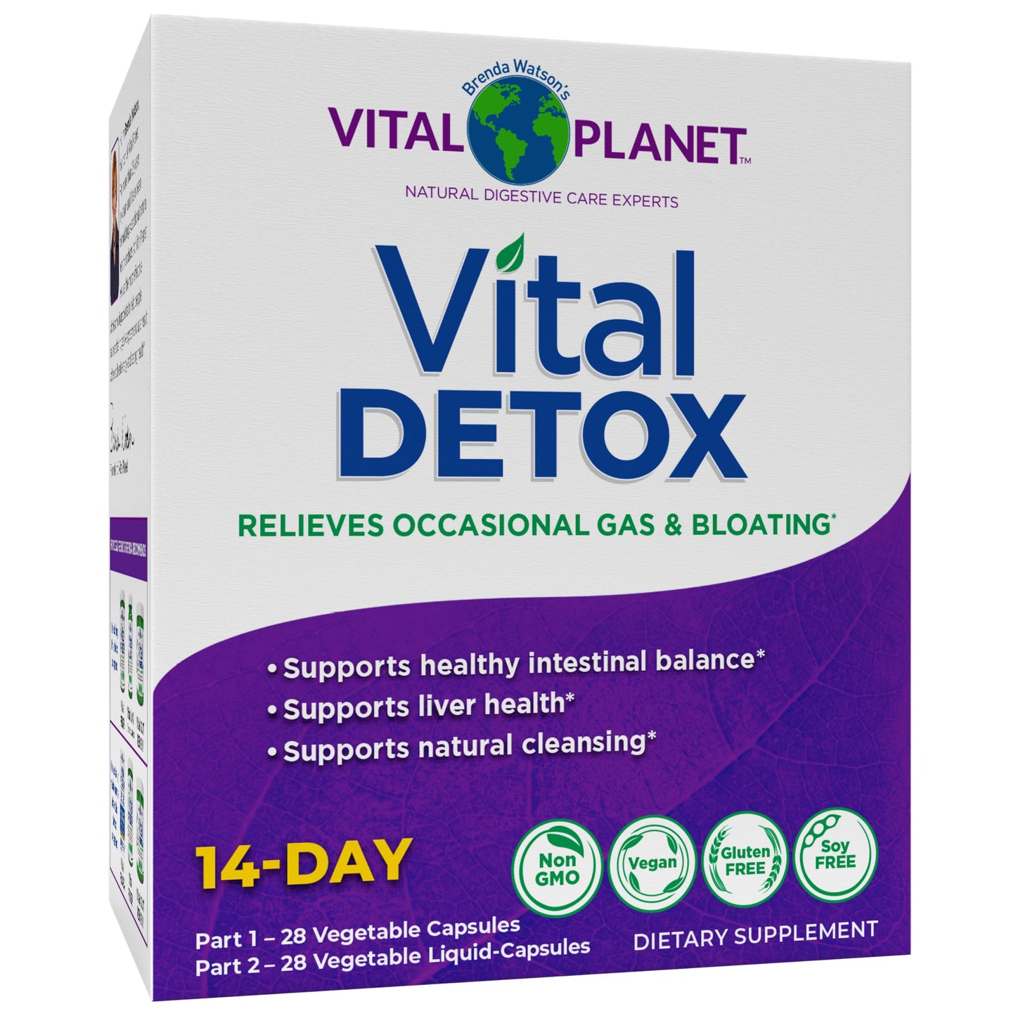Vital Planet Vital Detox with Milk Thistle, Quercetin, Alpha Lipoic Acid, Choline, and Herbs Capsules, 56 Count