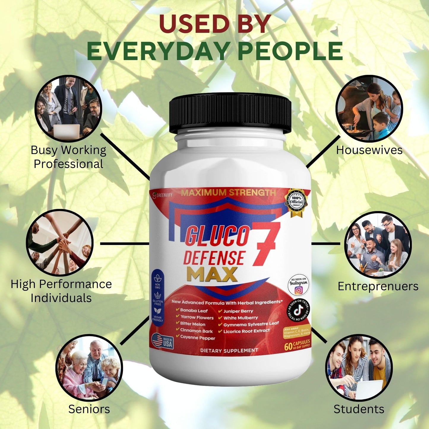 GREENVIFY Gluco Defense 7 Max 60 Capsules