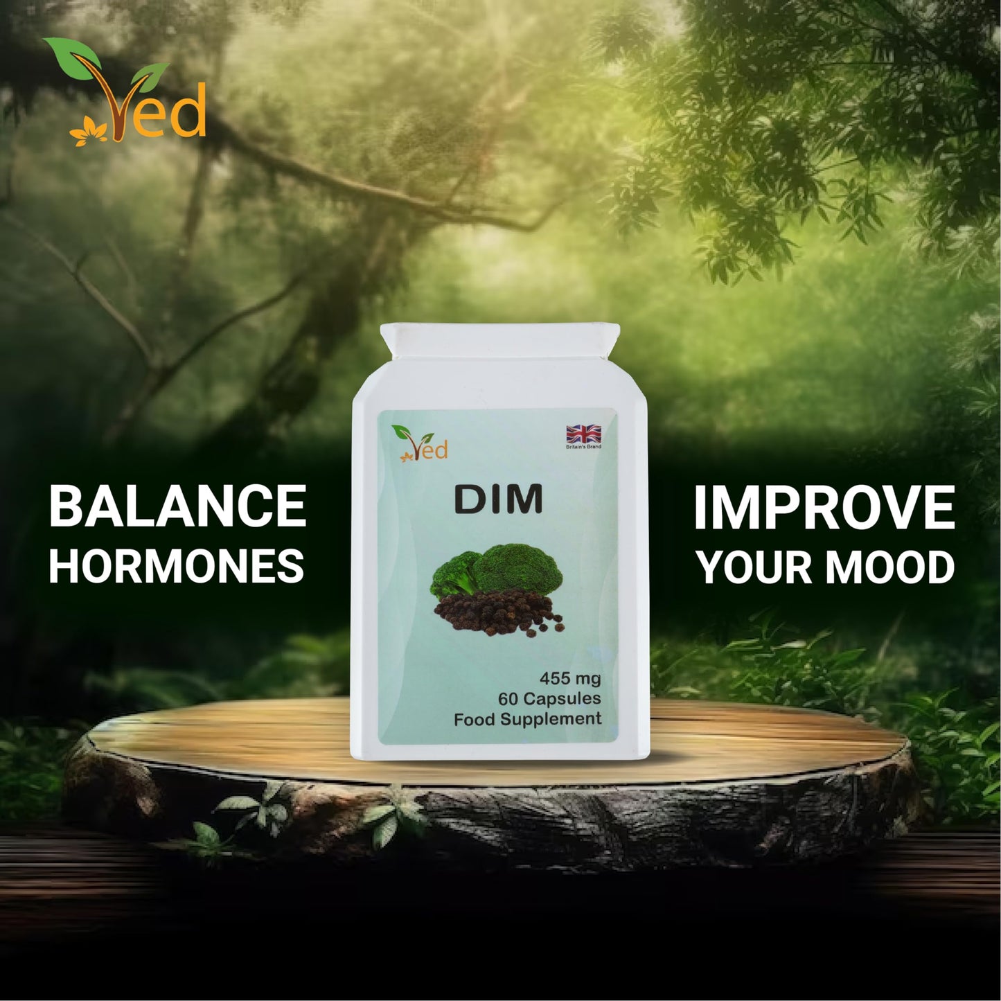 Ved DIM 455 mg per Serving Capsules, 60 Count