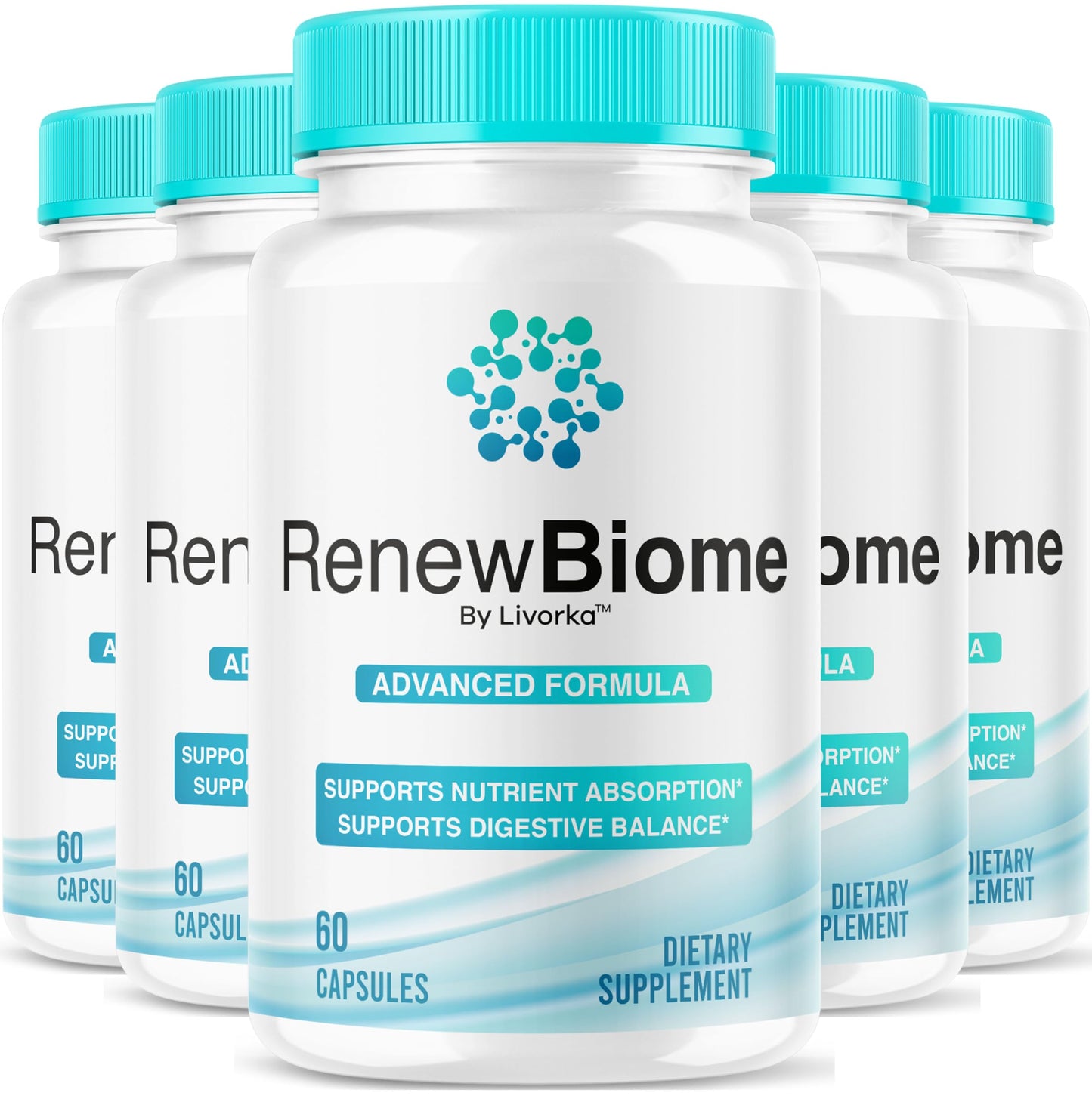 LIVORKA Renew Biome Skin And Gut Capsules, Probiotic Supplement, 300 Capsules