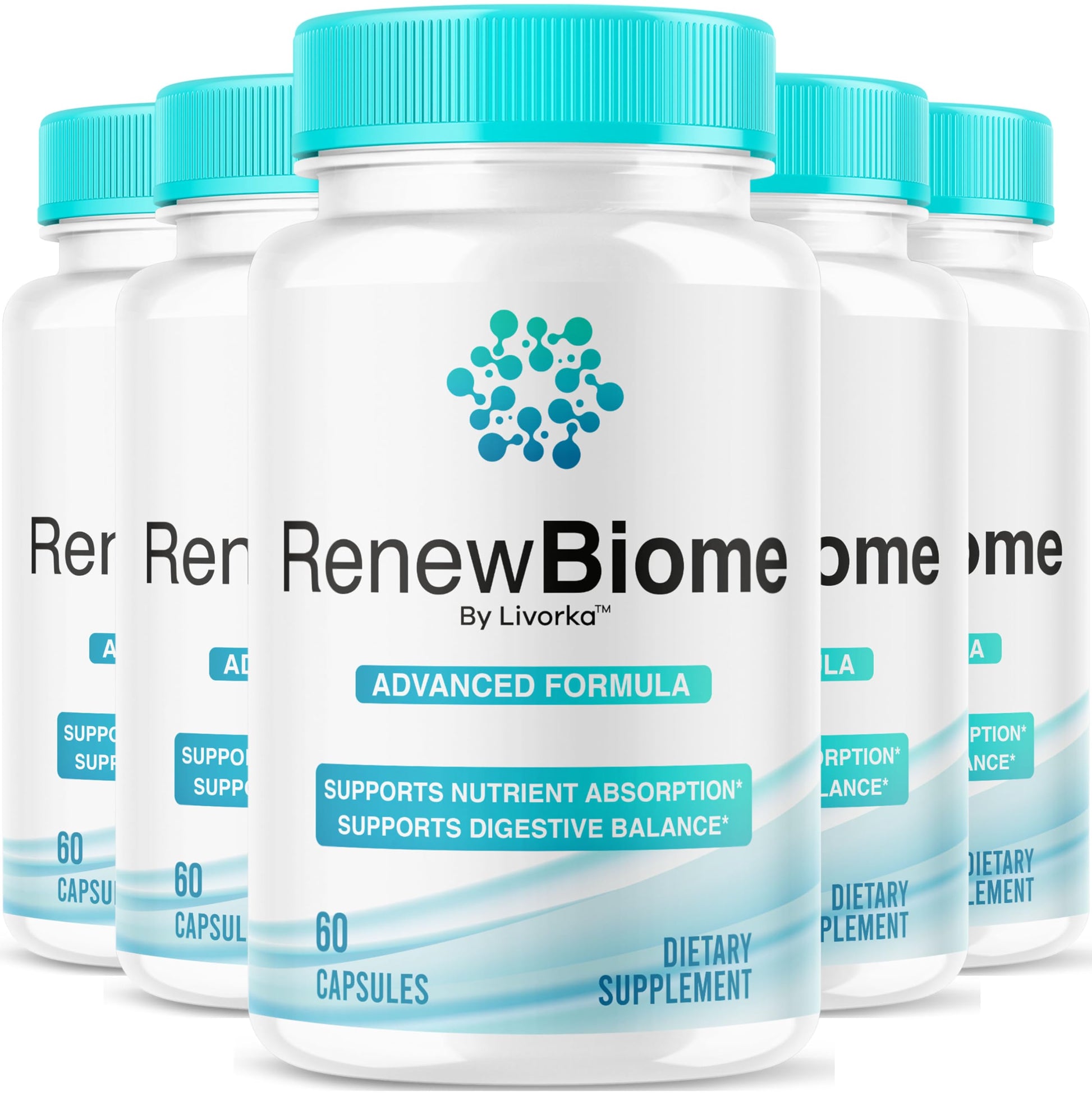 LIVORKA Renew Biome Skin And Gut Capsules, Probiotic Supplement, 300 Capsules