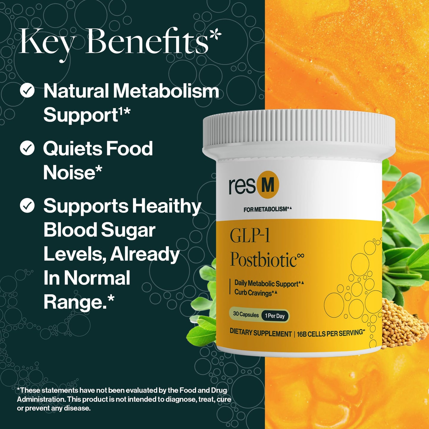 ResBiotic GLP-1 Postbiotic Supplement 90 Capsules