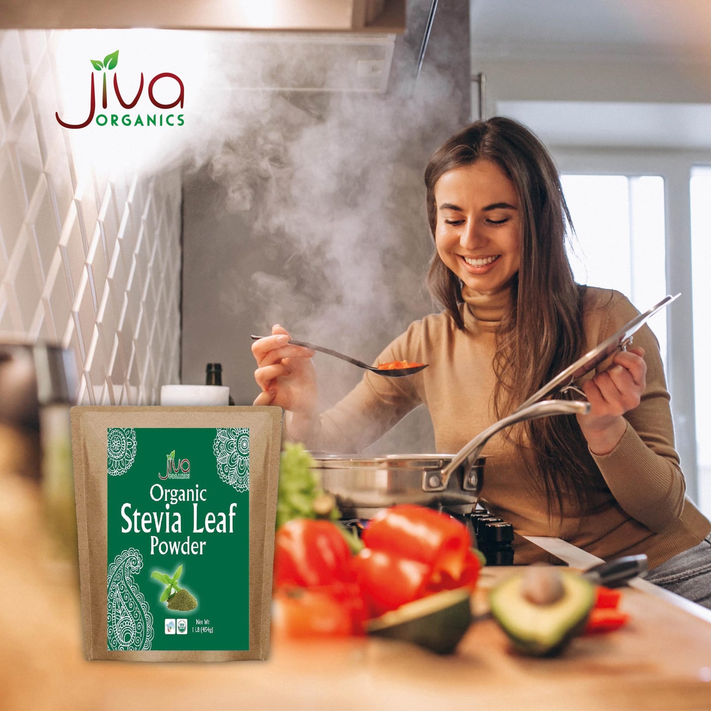 Jiva Organics Stevia Leaf Powder, 16 Ounce