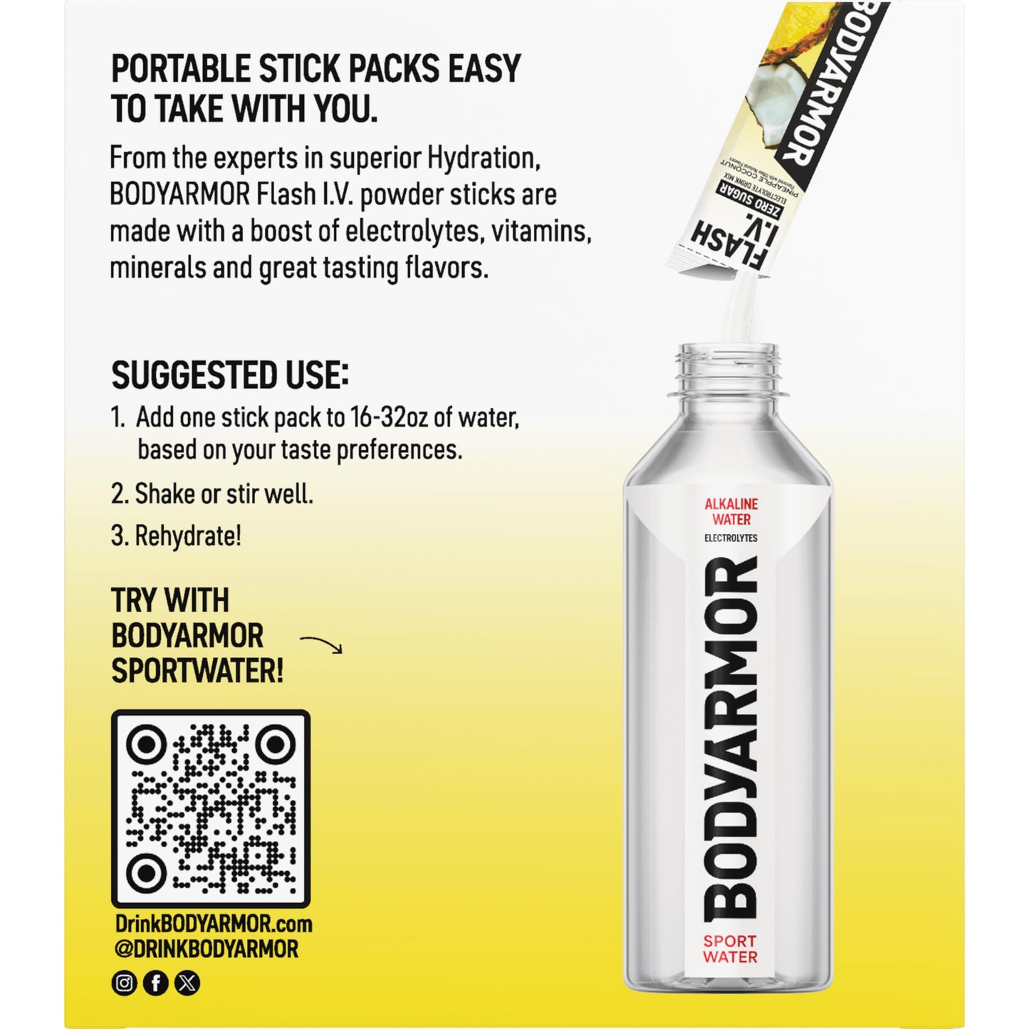 BODYARMOR Flash IV Zero Sugar Electrolyte Mix Powder 3.75 oz