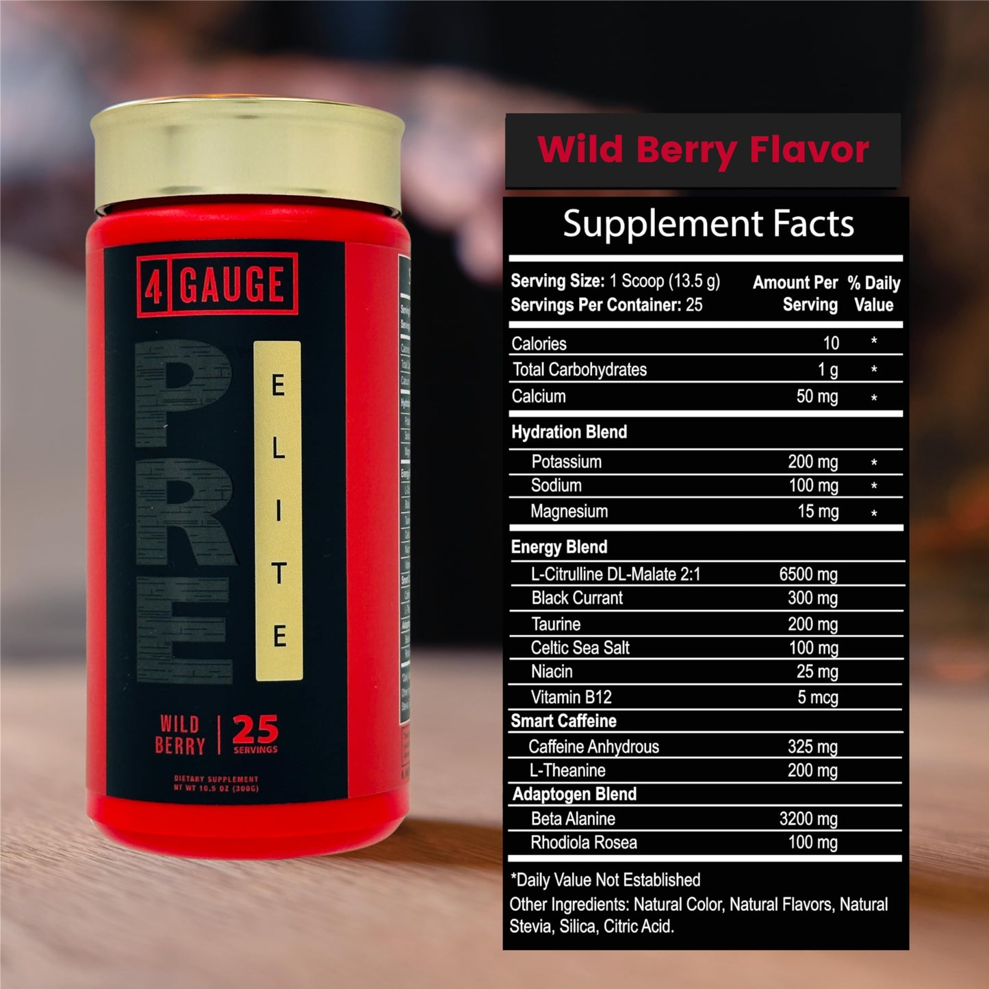 4 Gauge Fitness Elite Preworkout Supplement Powder, 10 oz
