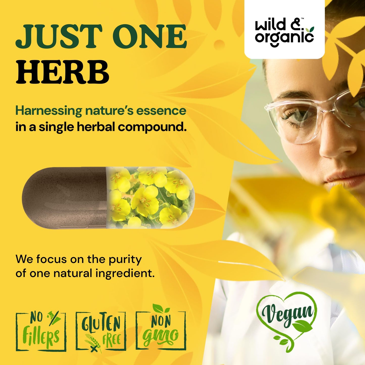 Wild & Organic Mullein Capsules 120 Count