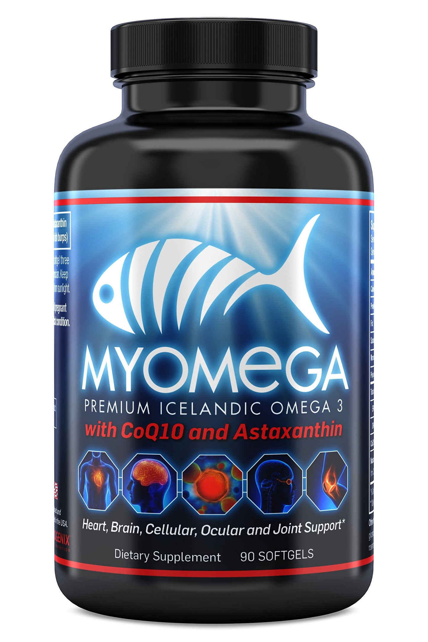 Myogenix Myomega Premium Icelandic Omega-3 with Co-Q10 and Astaxanthin 90 Softgels
