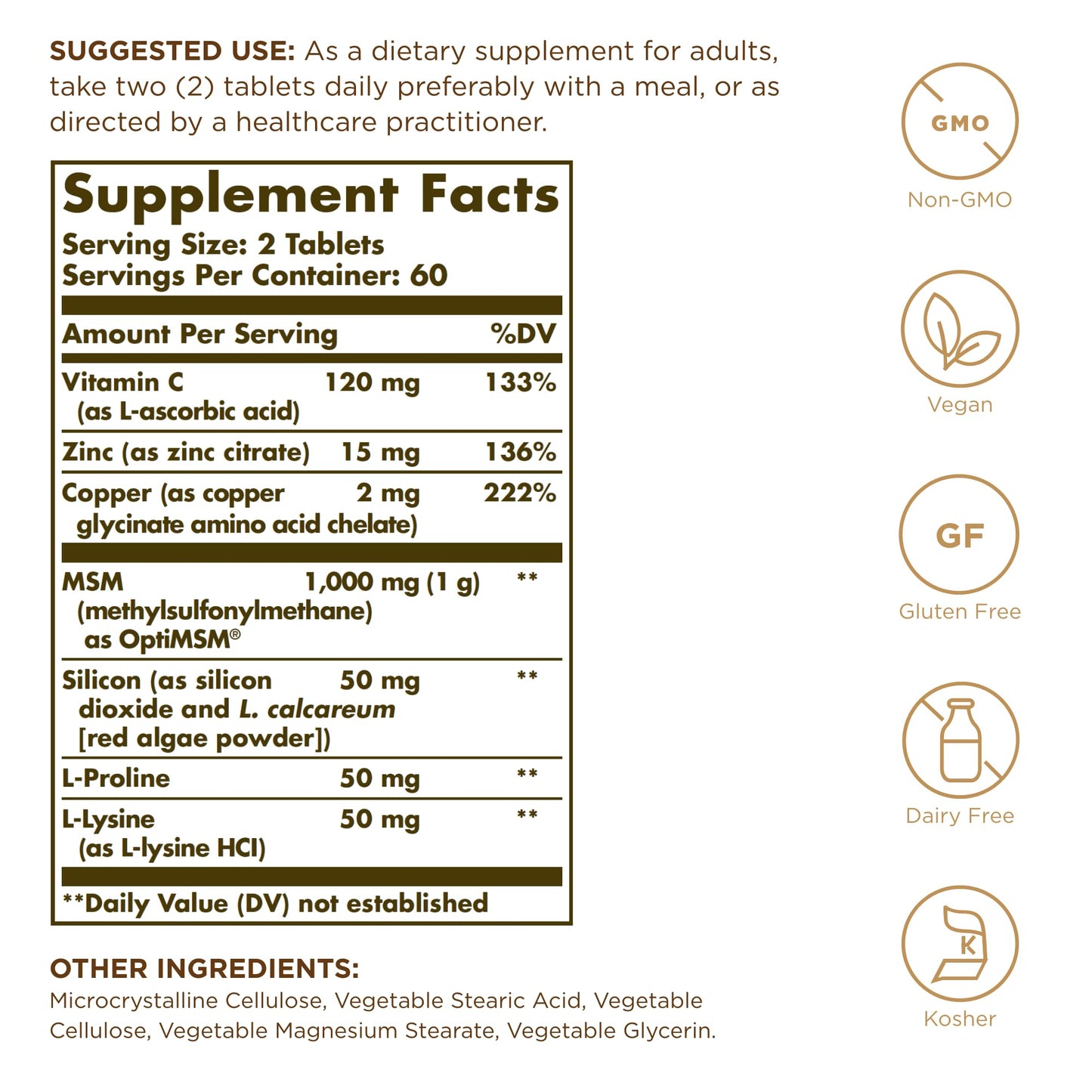 Solgar Skin, Nails & Hair MSM 240 Tablets