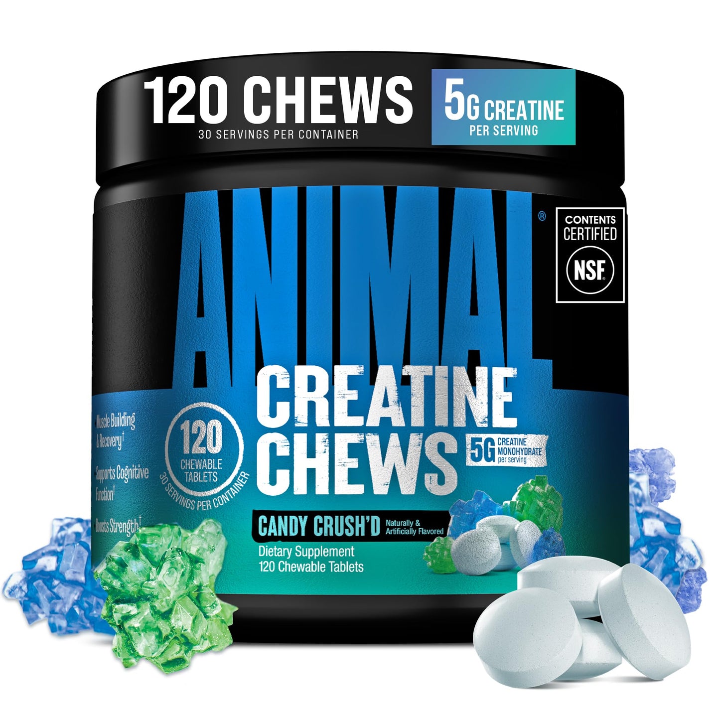 Animal Creatine Monohydrate Chewable Tablets, 120 Count
