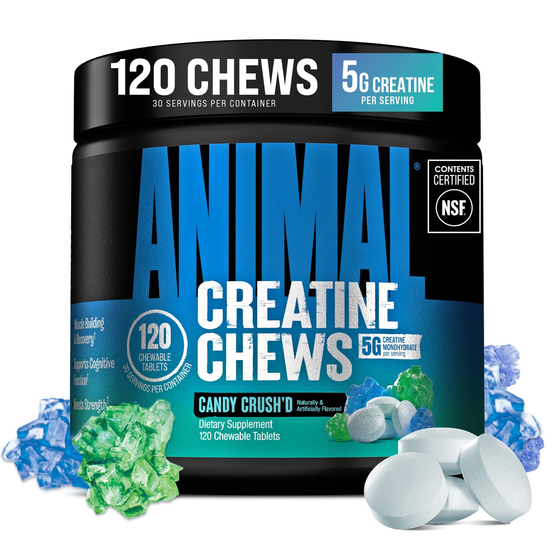 Animal Creatine Monohydrate Chewable Tablets, 120 Count
