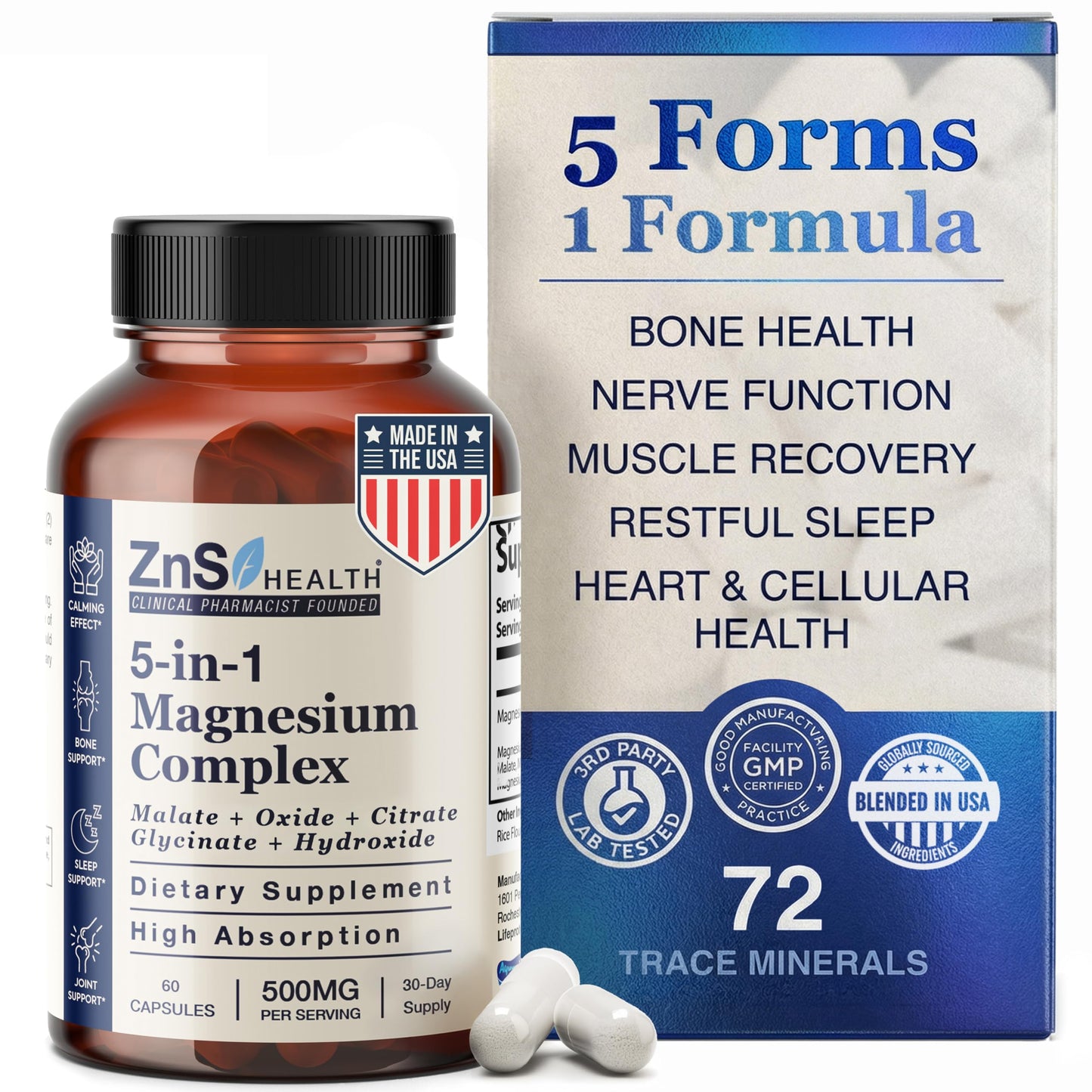 ZnS Health Spectrum 5 Magnesium Complex, 60 Capsules