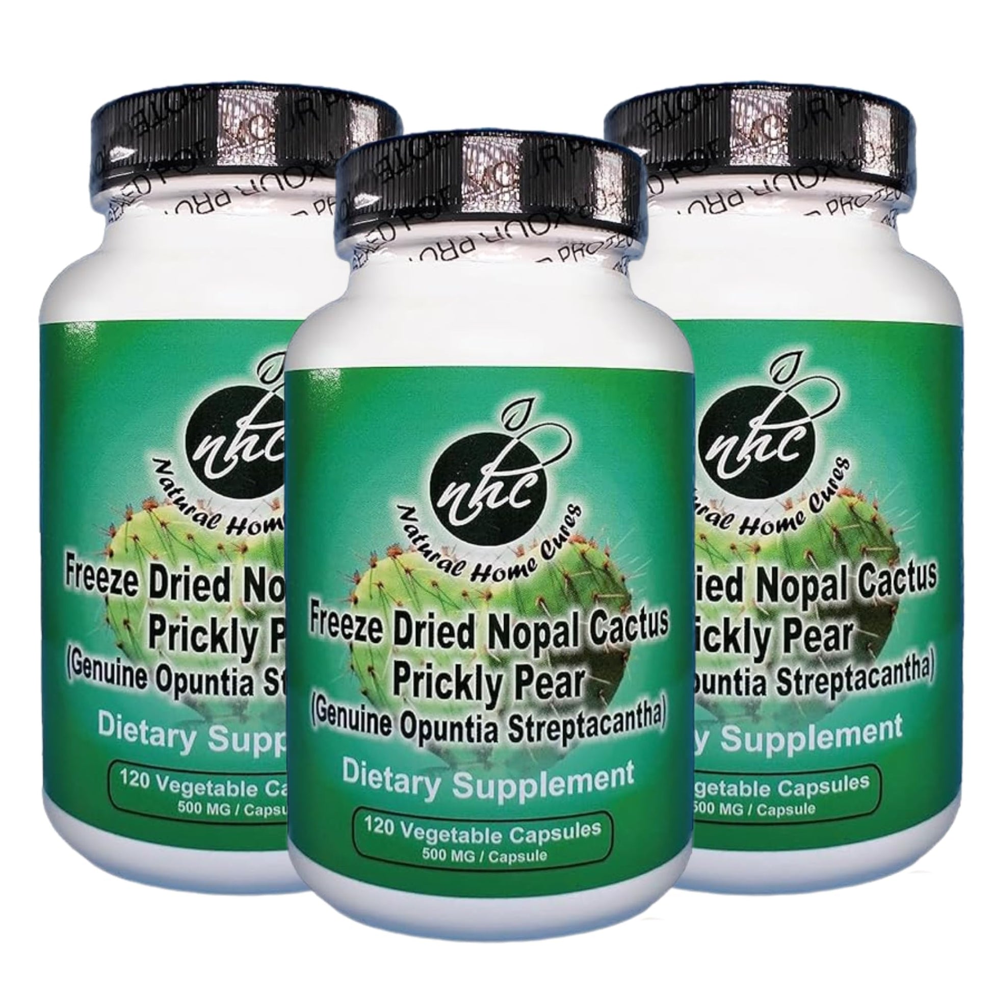 Natural Home Cures Nopal Cactus Capsules, 3 Bottles