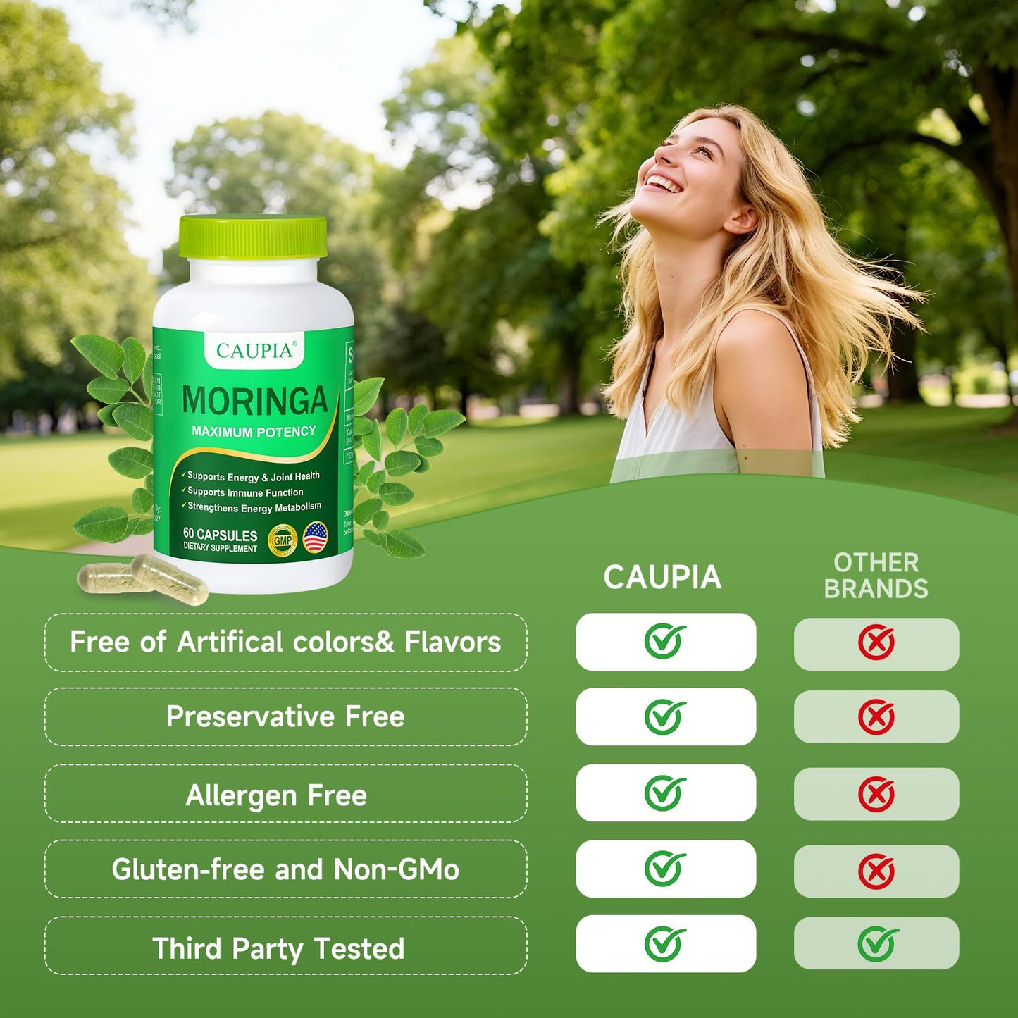 CAUPIA Moringa Capsules 60 Count