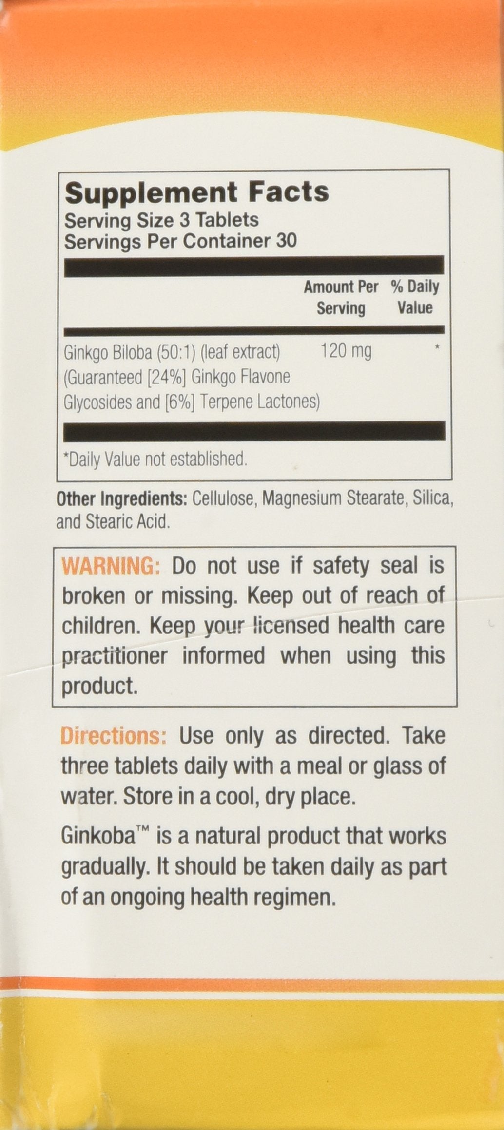 Pharmaton Natural Health Products Ginkoba Memory Tablets 90