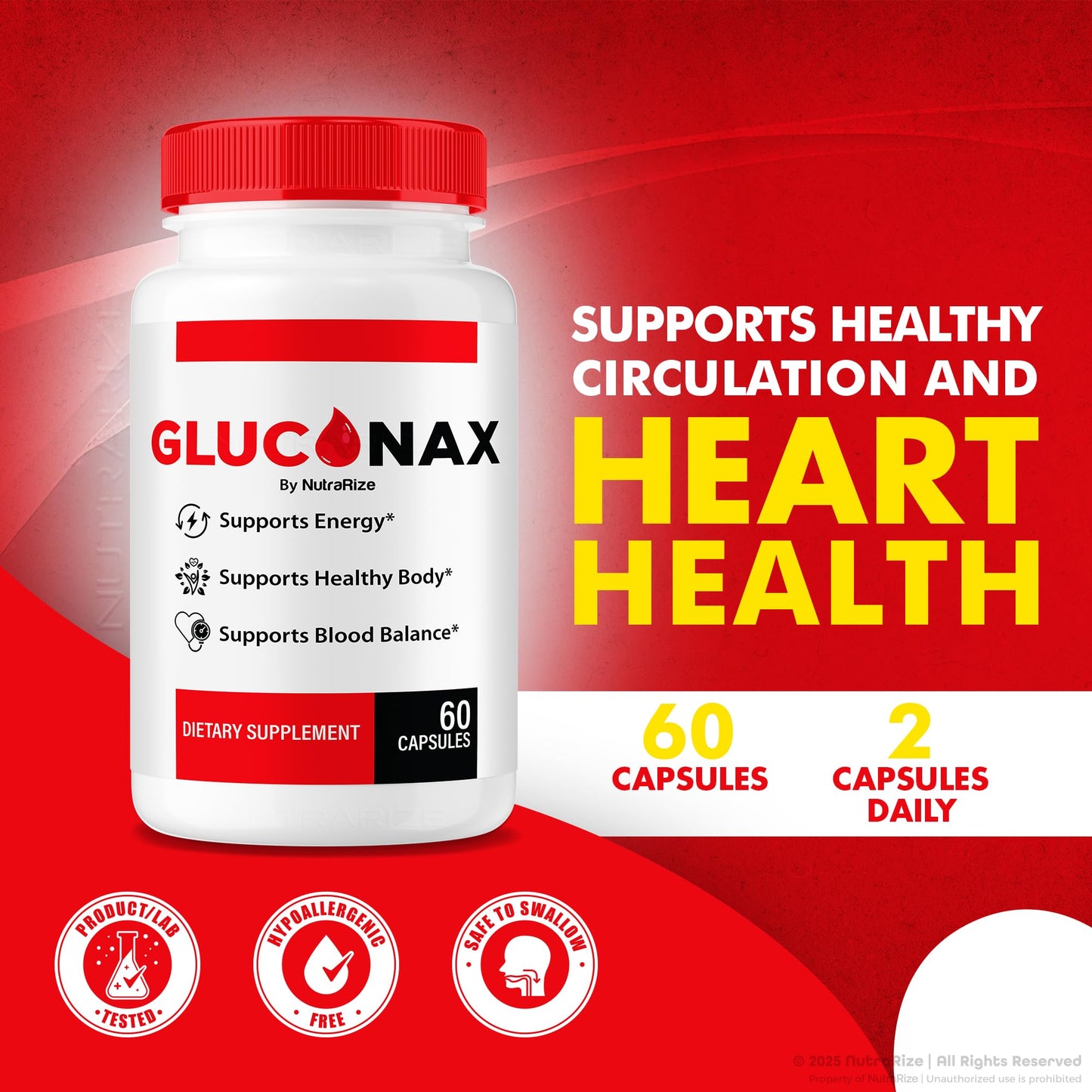 NutraRize GlucoNax Capsules 60 Count