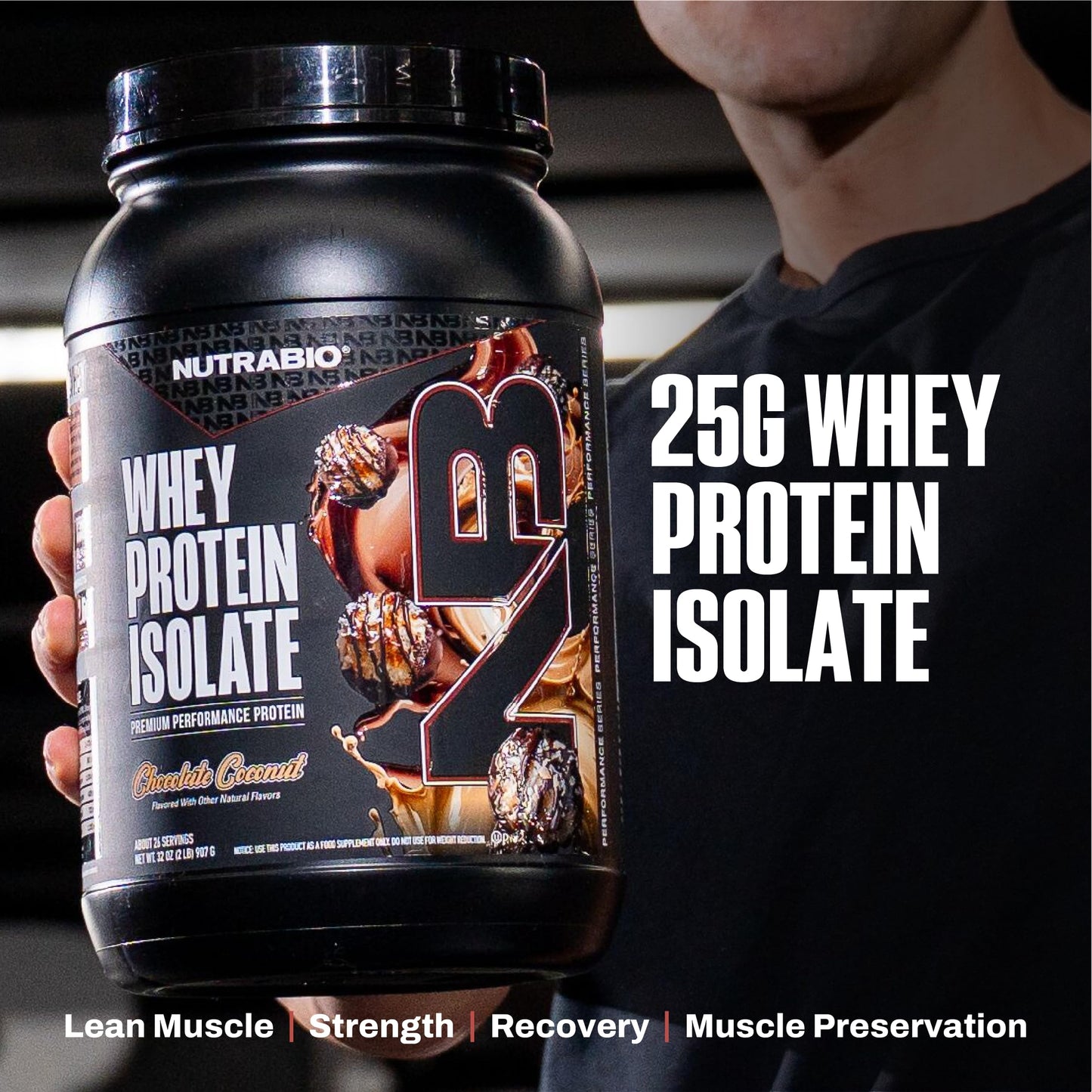 NutraBio 100% Whey Protein Isolate Protein Powder, 32