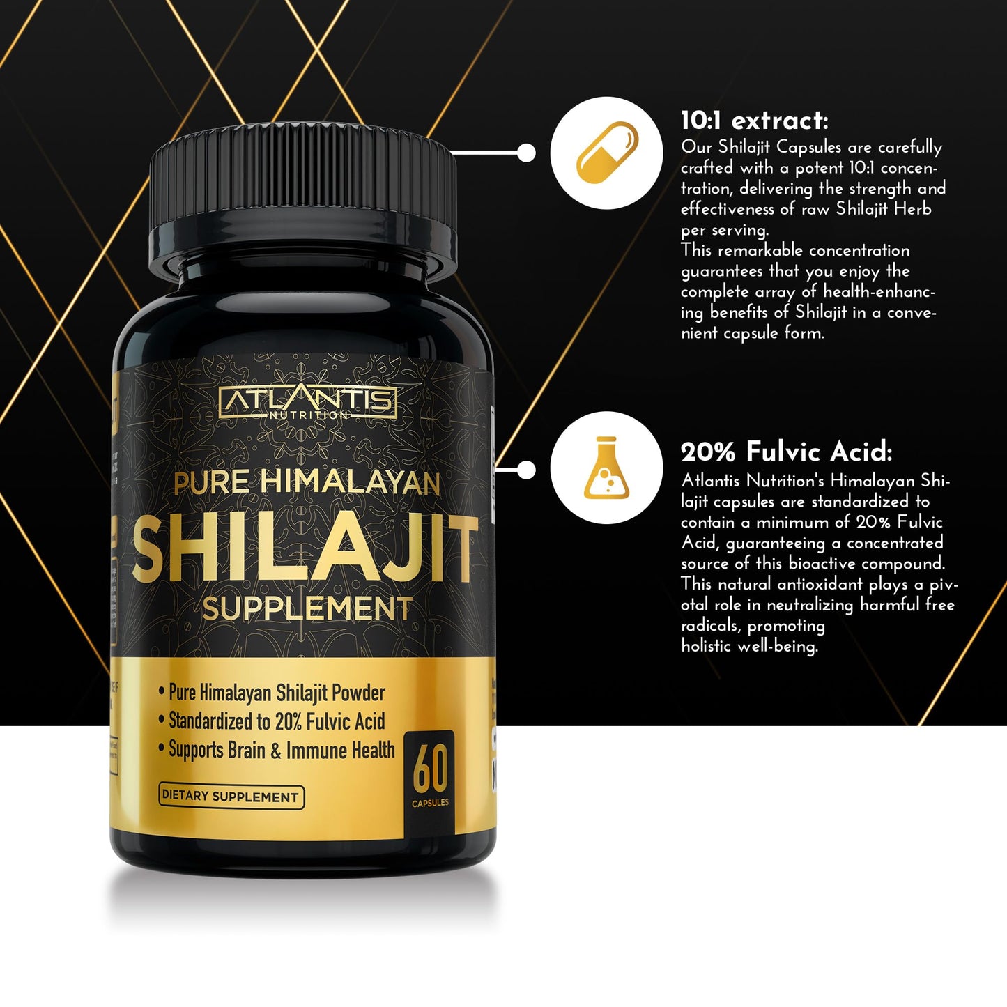 Atlantis Nutrition Himalayan Shilajit Capsules 120 Capsules