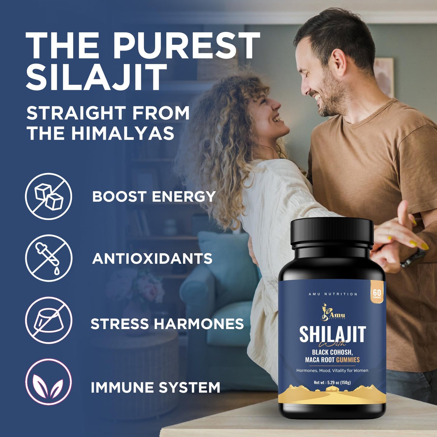 AMU NUTRITION Shilajit Gummies 60 Count