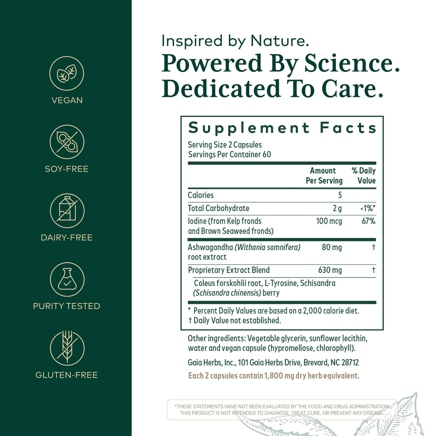 Gaia Herbs PRO Thyroid Formula 60 Capsules