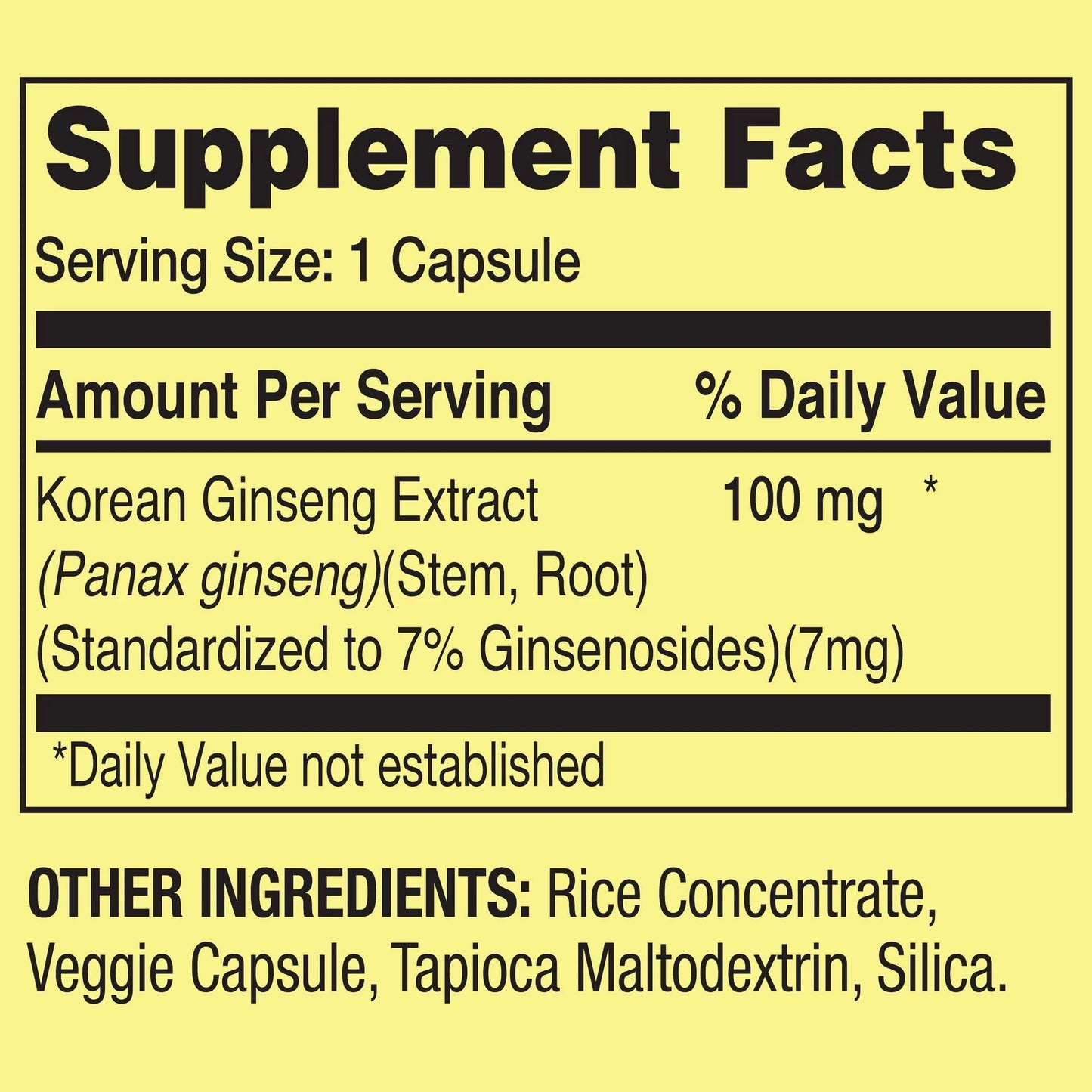 Convergence Korean Panax Ginseng 100 mg Capsules, 60 Count