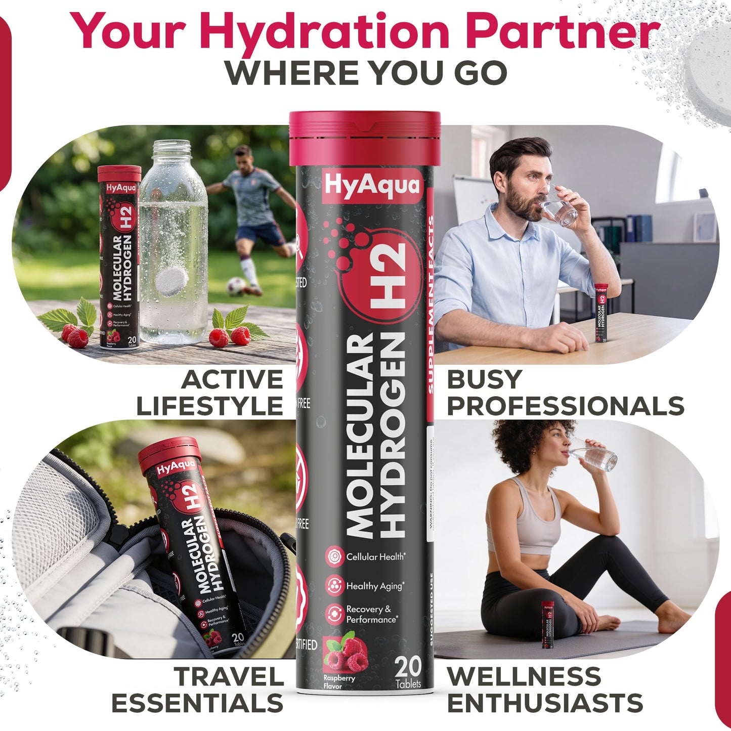 HyAqua Hydrogen Water Tablets with Magnesium, 60 Tablets