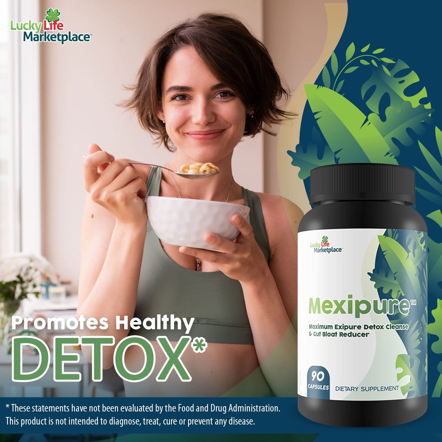 Generic Mexipure Detox Cleanse & Gut Bloat Reducer Capsules 90 Count