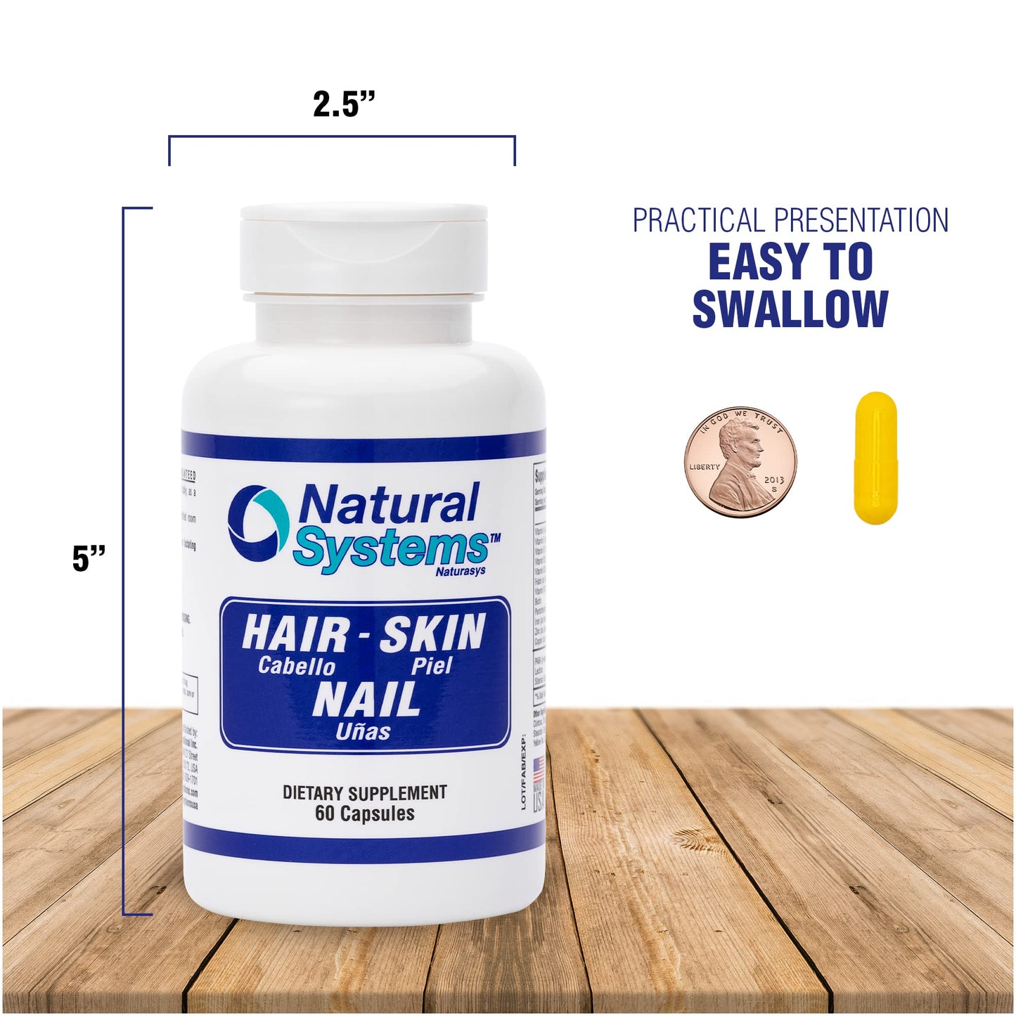 Natural Systems Naturasys Hair Skin and Nails Biotin Vitamin Capsules 60
