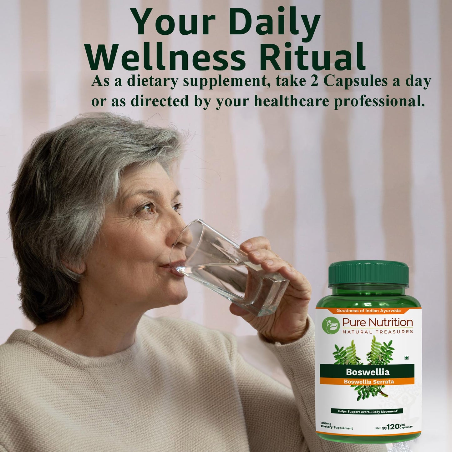 Pure Nutrition Natural Treasures Boswellia Serrata 600 mg Capsule, 120 Count