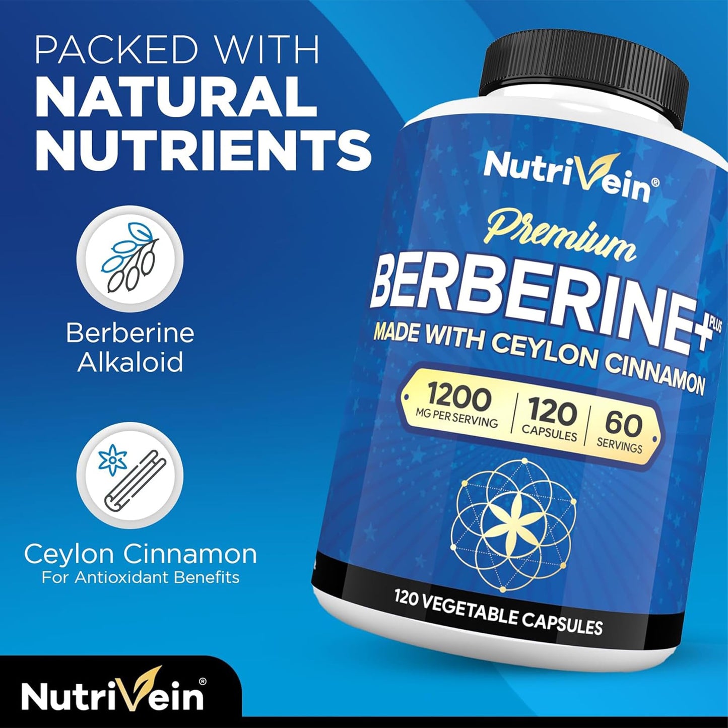Nutrivein Premium Irish Sea Moss & Berberine Capsules Bundle, 240 Capsules