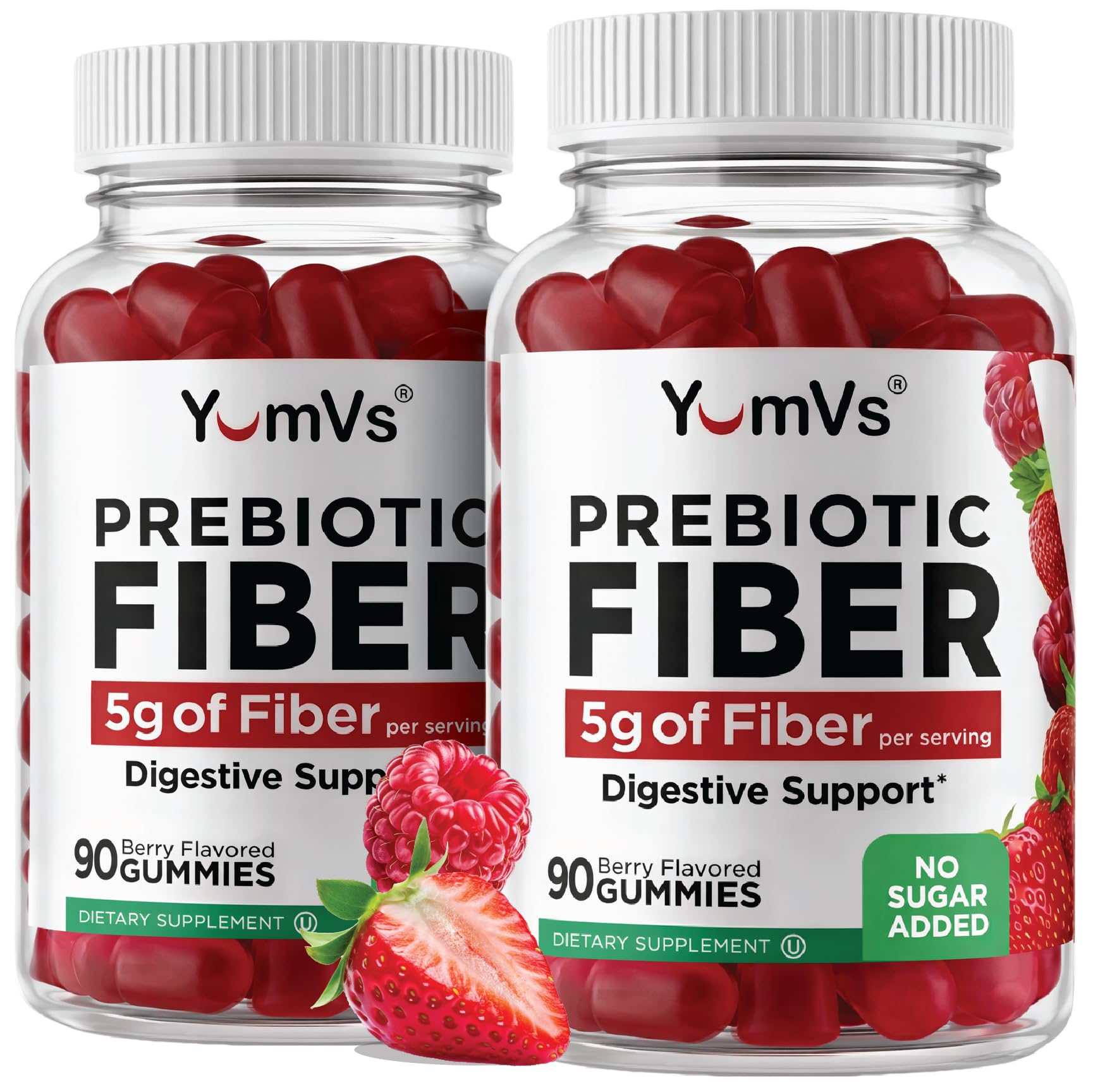 YUM-V'S Prebiotic Fiber Gummies for Adults & Kids, 180 Gummies